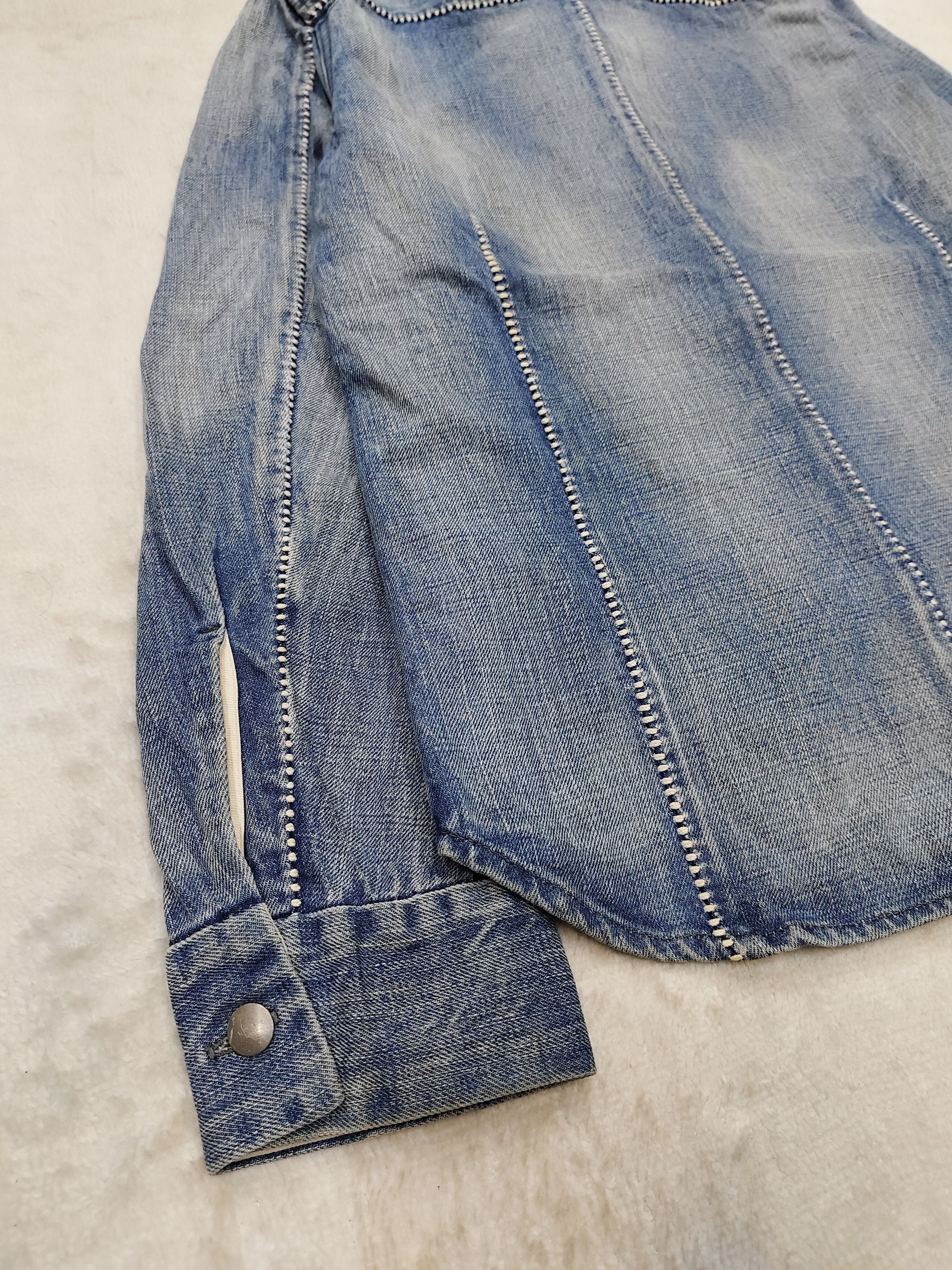 Japanese Brand One Gravity🇯🇵Minimalist Experimental Stitched Denim Jacket Size US S / EU 44-46 / 1 - 5 Thumbnail