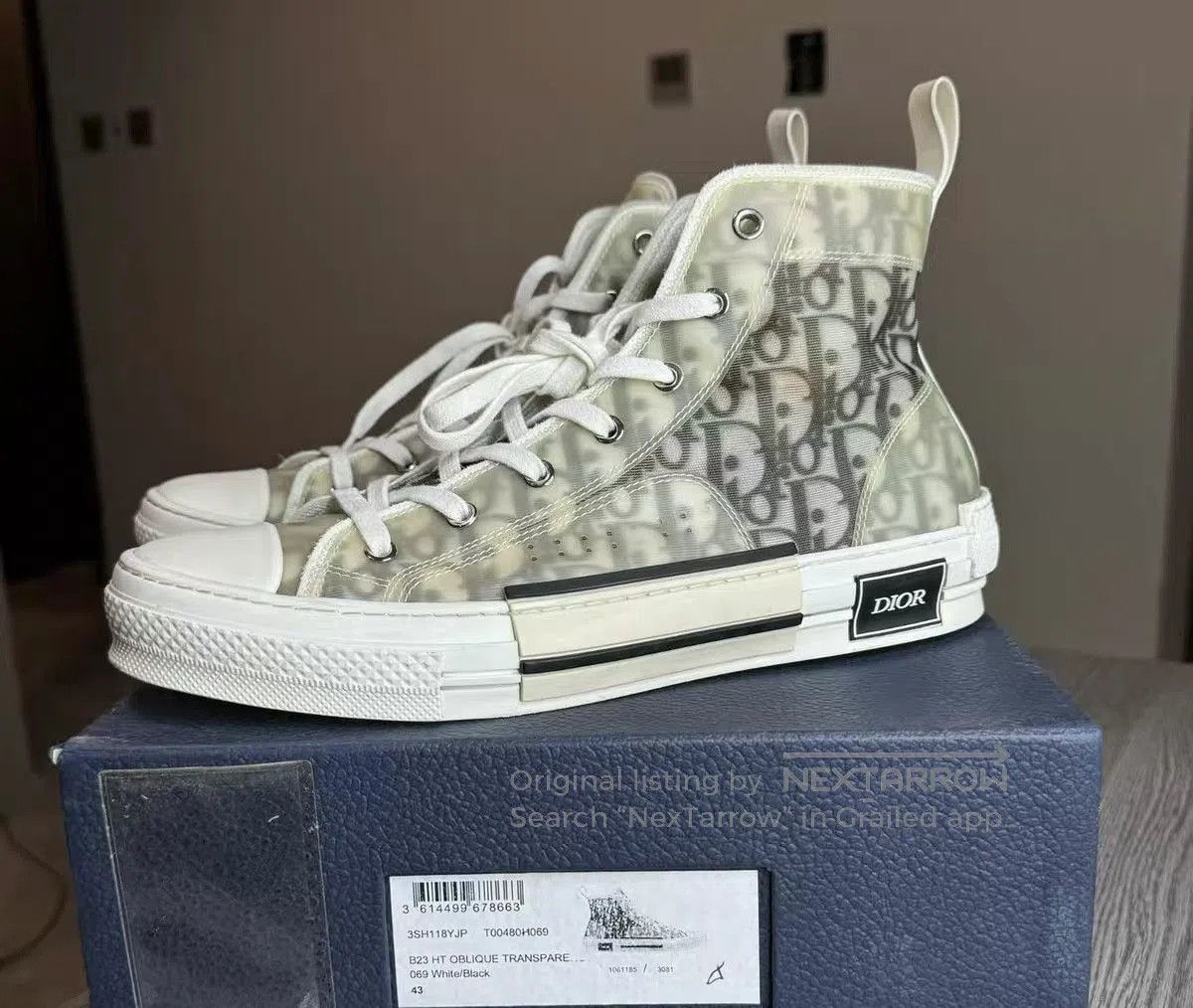 Dior Dior B23 Oblique High Top Sneakers Size 40. Size US 10 / EU 43 - 1 Thumbnail
