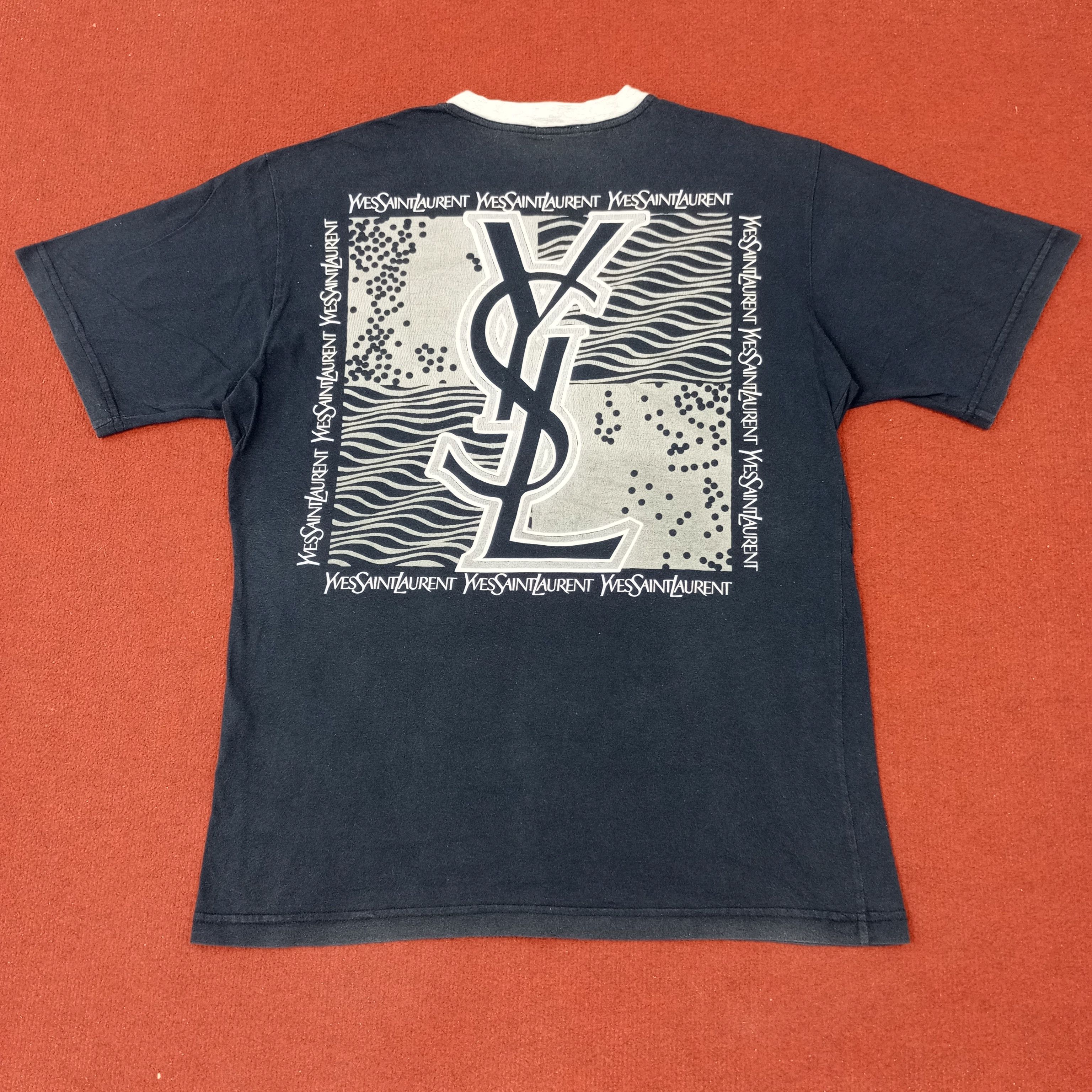 Vintage × Yves Saint Laurent Yves Sant Laurent YSL Fashion Brand Tshirt c219n22 Size US L / EU 52-54 / 3 - 1 Thumbnail