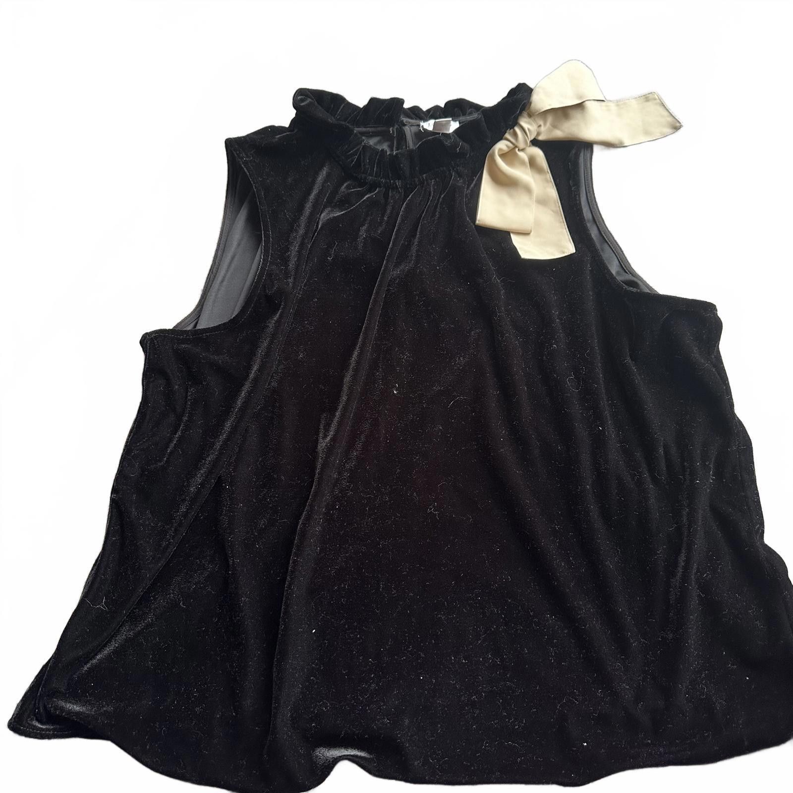 J.Crew J.Crew Elegant Black Velvet Tank with Bow Size XXL / US 16-18 / IT 52-54 - 1 Thumbnail
