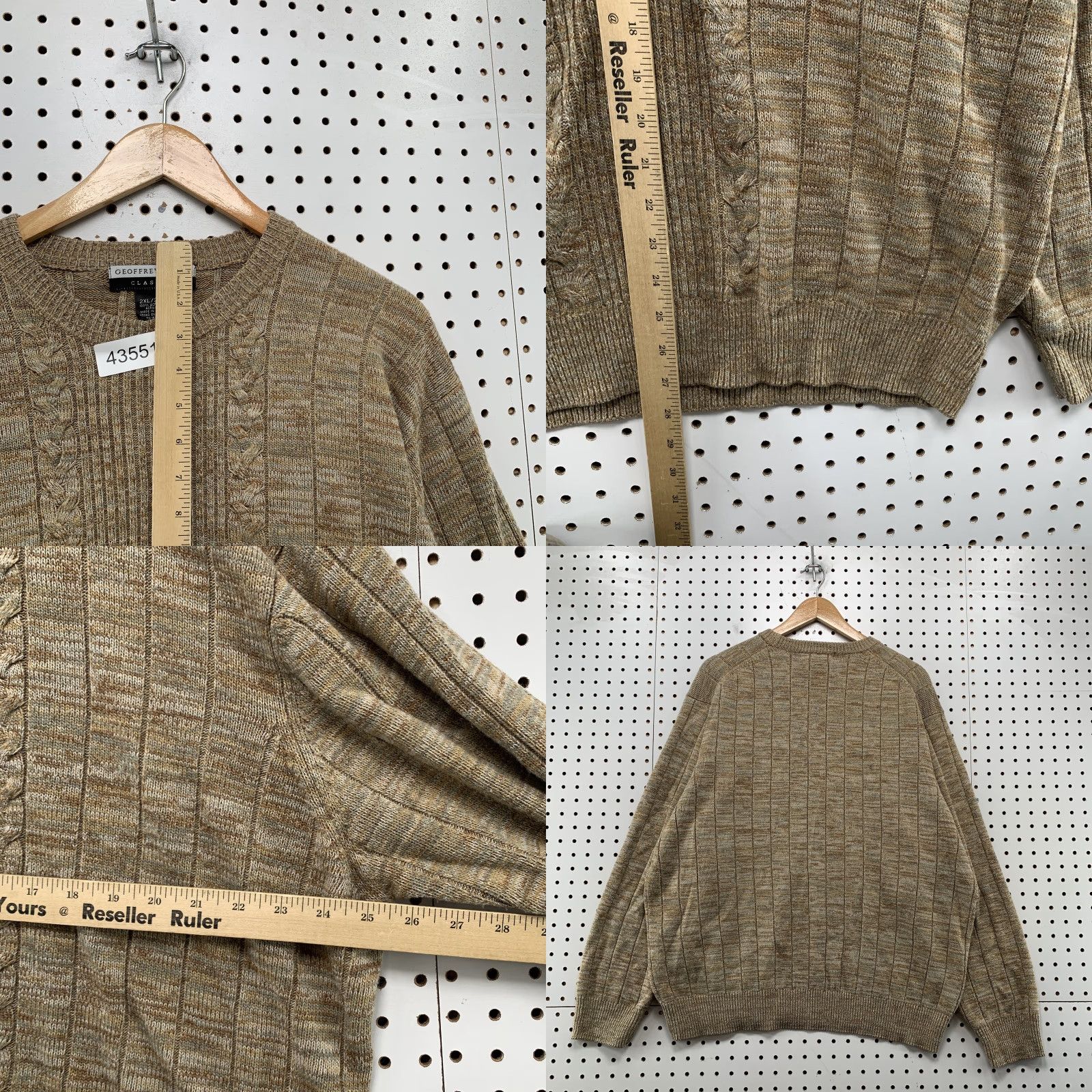 Geoffrey Beene VINTAGE Geoffrey Beene Geometric Knit Sweater 2XL Brown Acrylic Pullover Casual Long Sleeve Mens Size US XXL / EU 58 / 5 - 8 Thumbnail