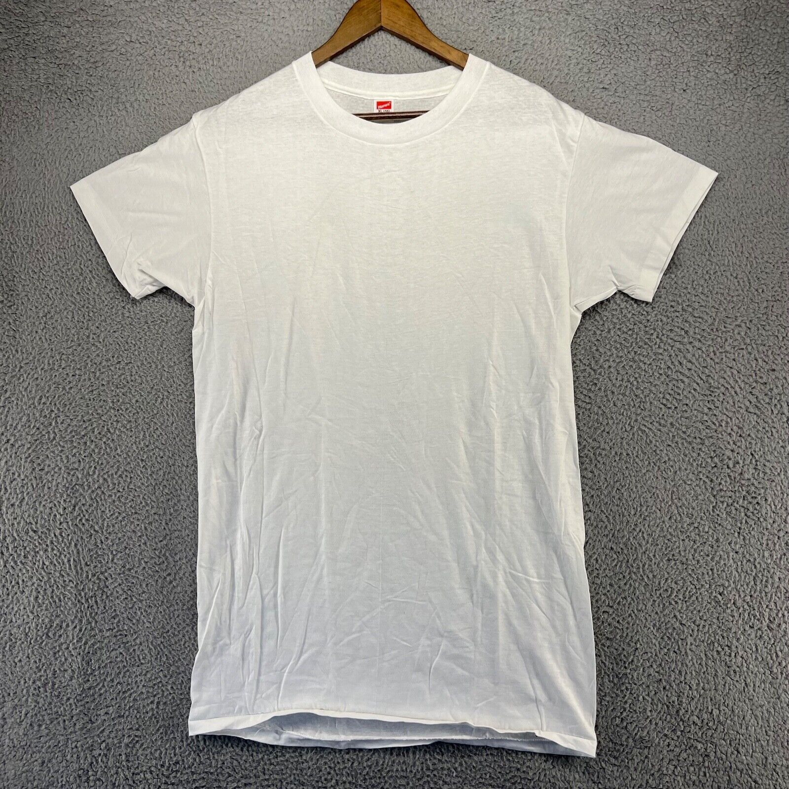 Hanes Vintage Hanes Blank Shirt Mens Extra Large Long White Single ...