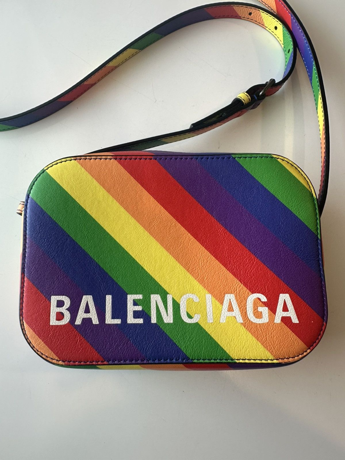Balenciaga Balenciaga Multicolor Stripe Crossbody Bag - Rainbow Size ONE SIZE - 3 Thumbnail