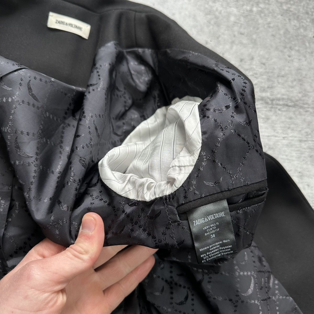 Zadig & Voltaire Zadig Voltaire Viva Strass Star Blazer Black Women’s Size 34 Size XS / US 0-2 / IT 36-38 - 13 Thumbnail
