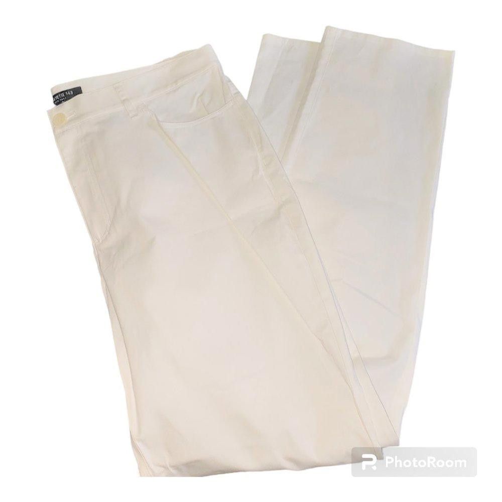 Designer CT683 Lafayette 148 Straight Leg White Pant 12 Size 34" / US 12 / IT 48 - 4 Thumbnail