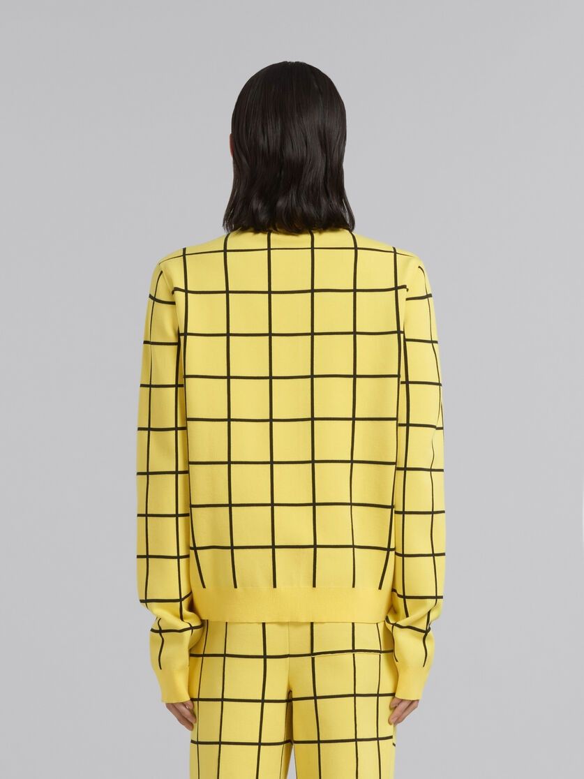 Marni o1w1db10125 Checked Viscose High Neck Cardigan in Yellow Size US M / EU 48-50 / 2 - 3 Thumbnail