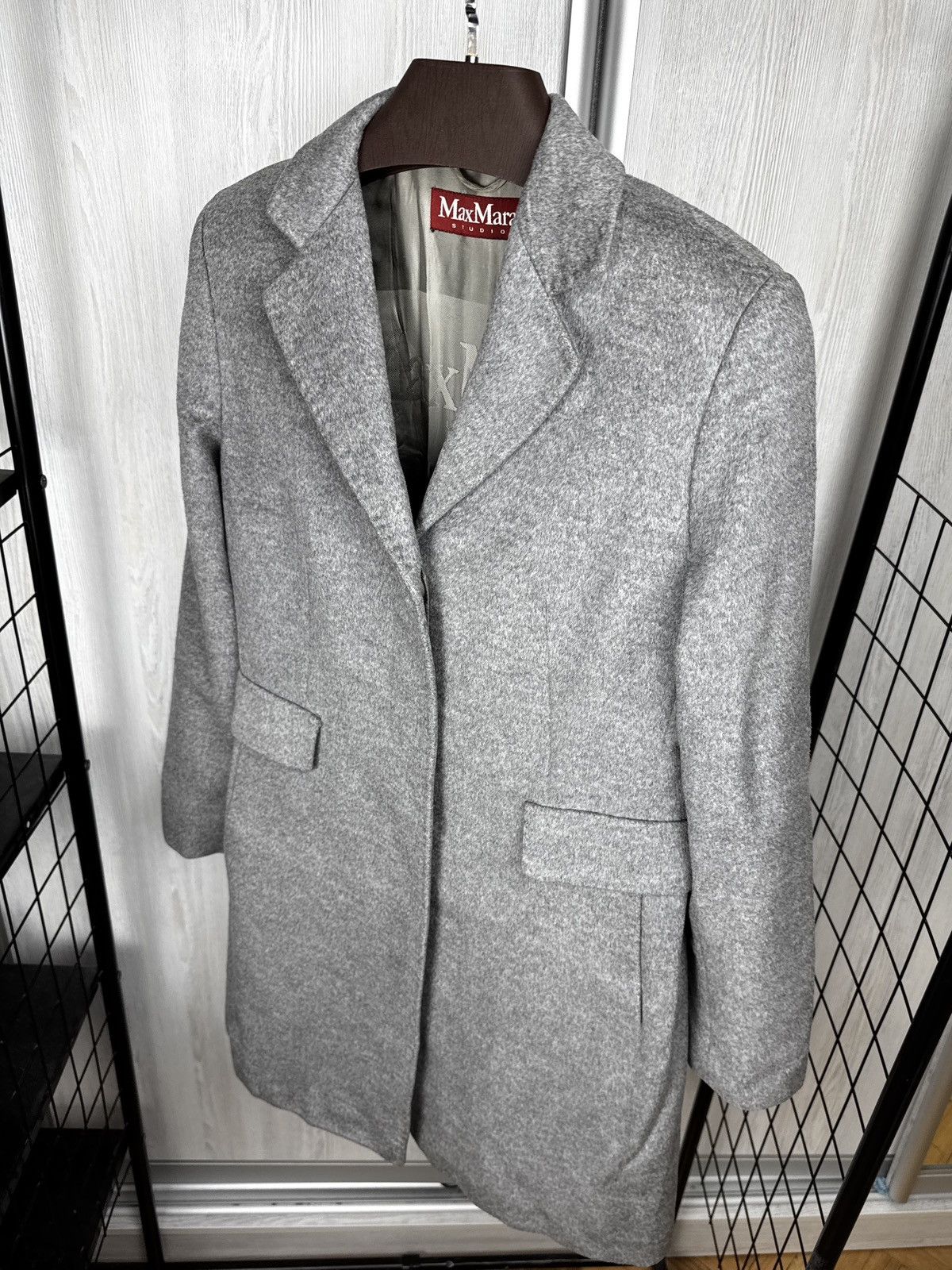 Max Mara Max Mara Studio Women's Wool Gray Coat Size US10 Size L / US 10 / IT 46 - 6 Thumbnail