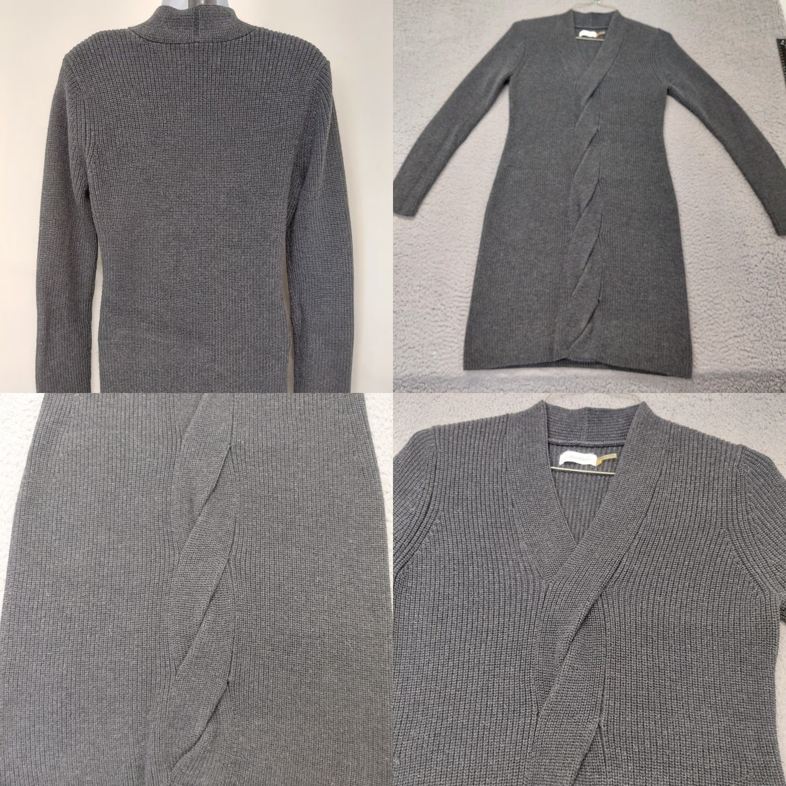 Calvin Klein Calvin Klein Sweater Dress Women's L Black Cable Knit Ribbed Wrap Stylish Size L / US 10 / IT 46 - 8 Thumbnail