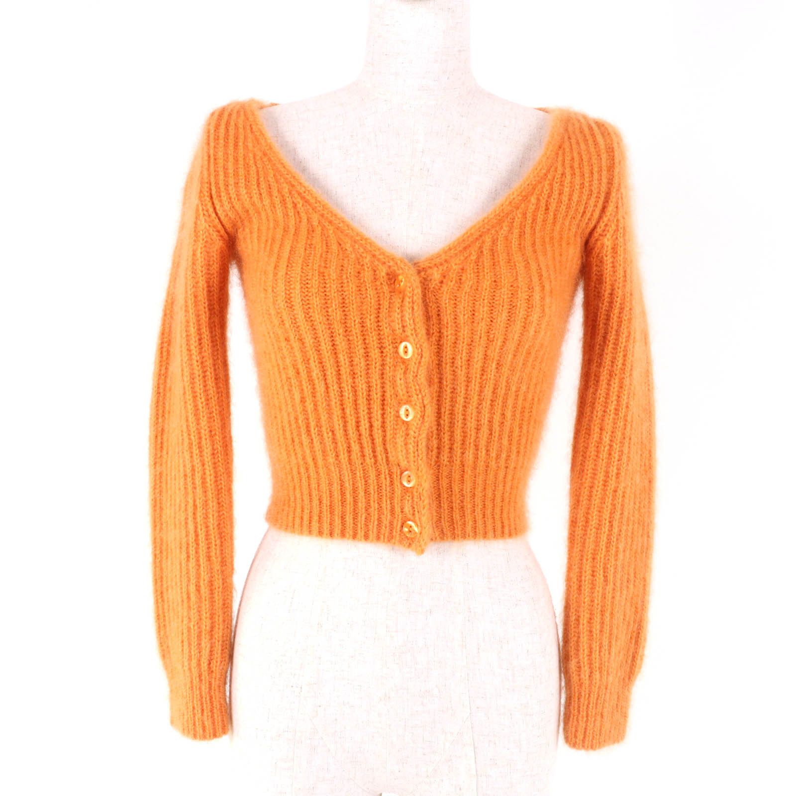 Celine Celine Celine Cropped V-neck Mohair Cardigan Others Tops 2A38T377N DUTY FREE for USA Size ONE SIZE - 1 Thumbnail