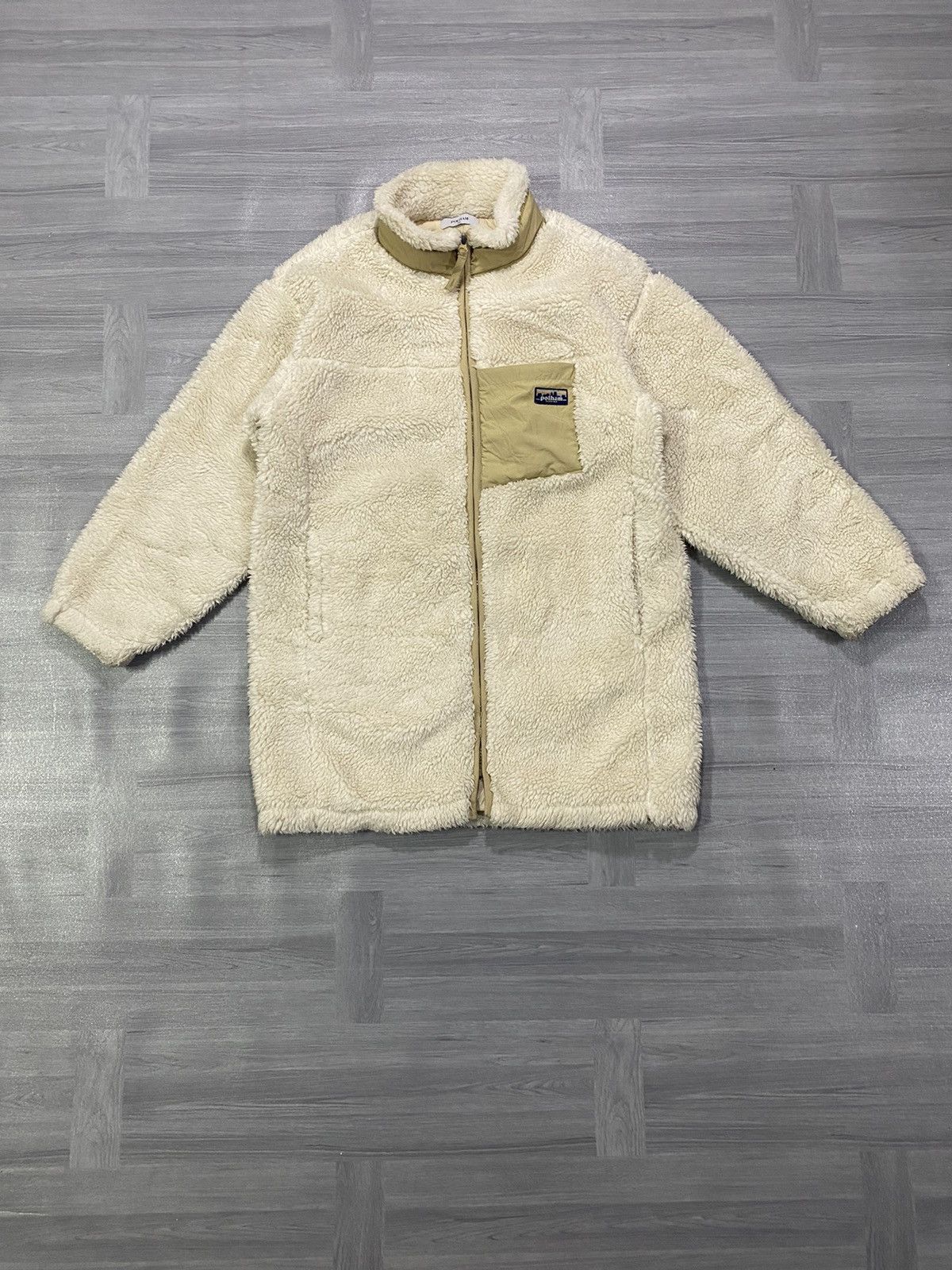 Japanese Brand Polham Retro X Deep Pile Fleece Jacket Oatmeal Size US M / EU 48-50 / 2 - 1 Thumbnail