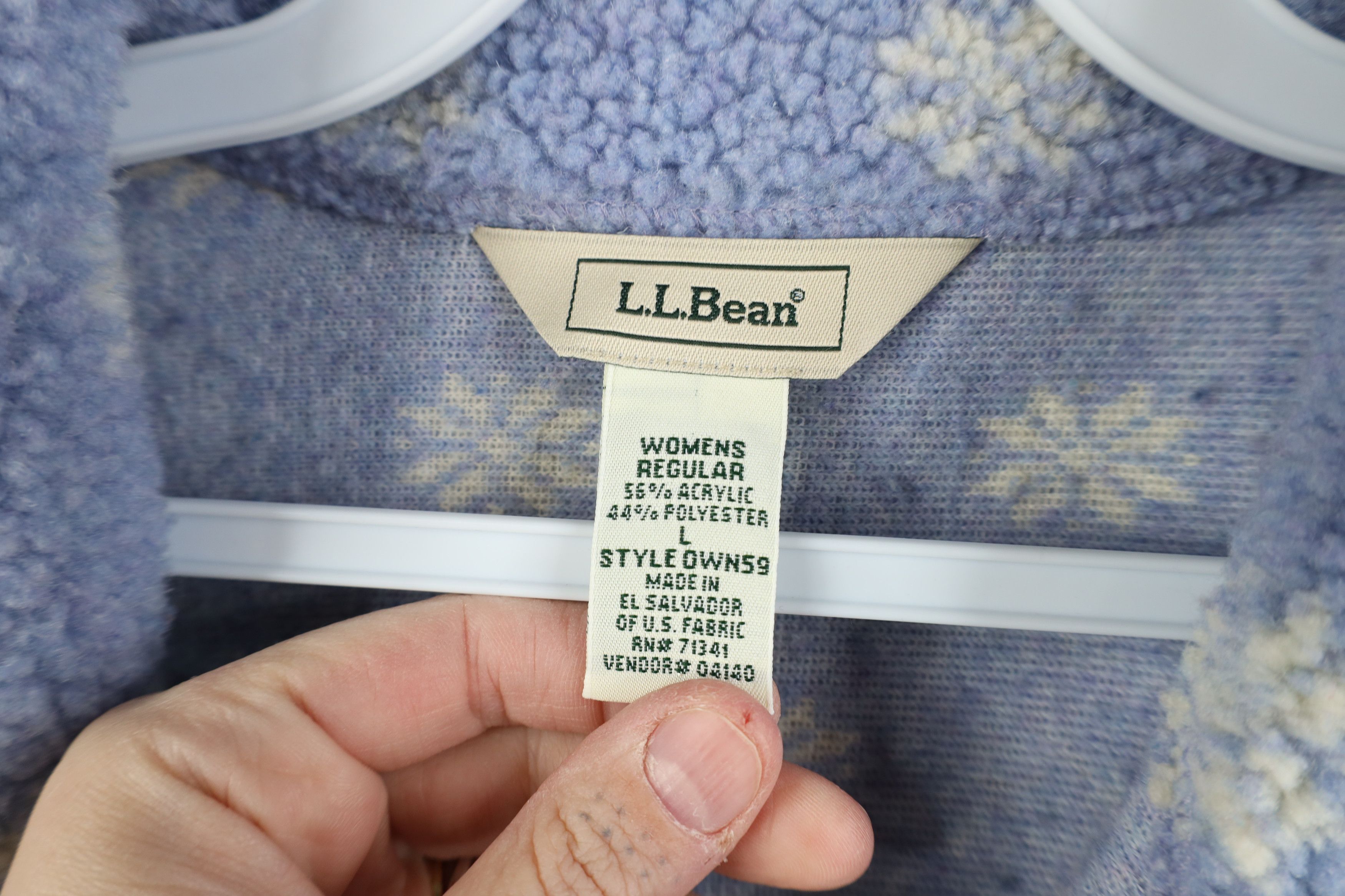 L.L. Bean Vintage LL Bean Fair Isle Deep Pile Fleece Half Zip Sweater Size L / US 10 / IT 46 - 4 Thumbnail