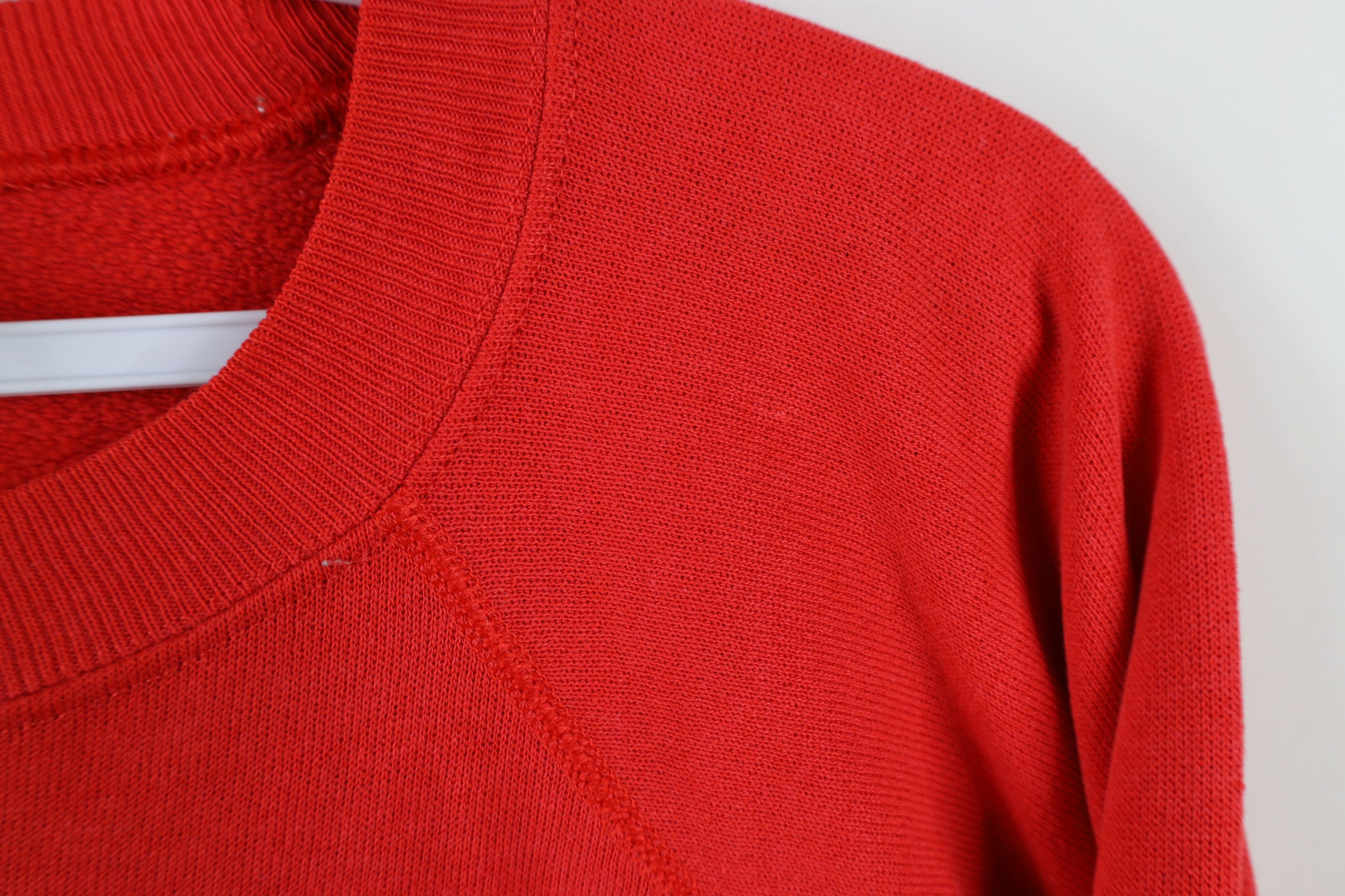 Hanes Vintage 80s Hanes Faded Blank Crewneck Sweatshirt Red USA Size L / US 10 / IT 46 - 4 Thumbnail