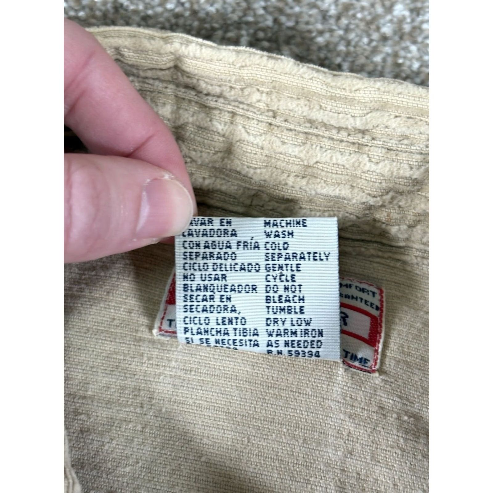 Vintage VINTAGE At Last Jeanswear Corduroy Button-Up Shirt Women L Beige 90s Carpenter Style Mens? Women? Size L / US 10 / IT 46 - 5 Thumbnail