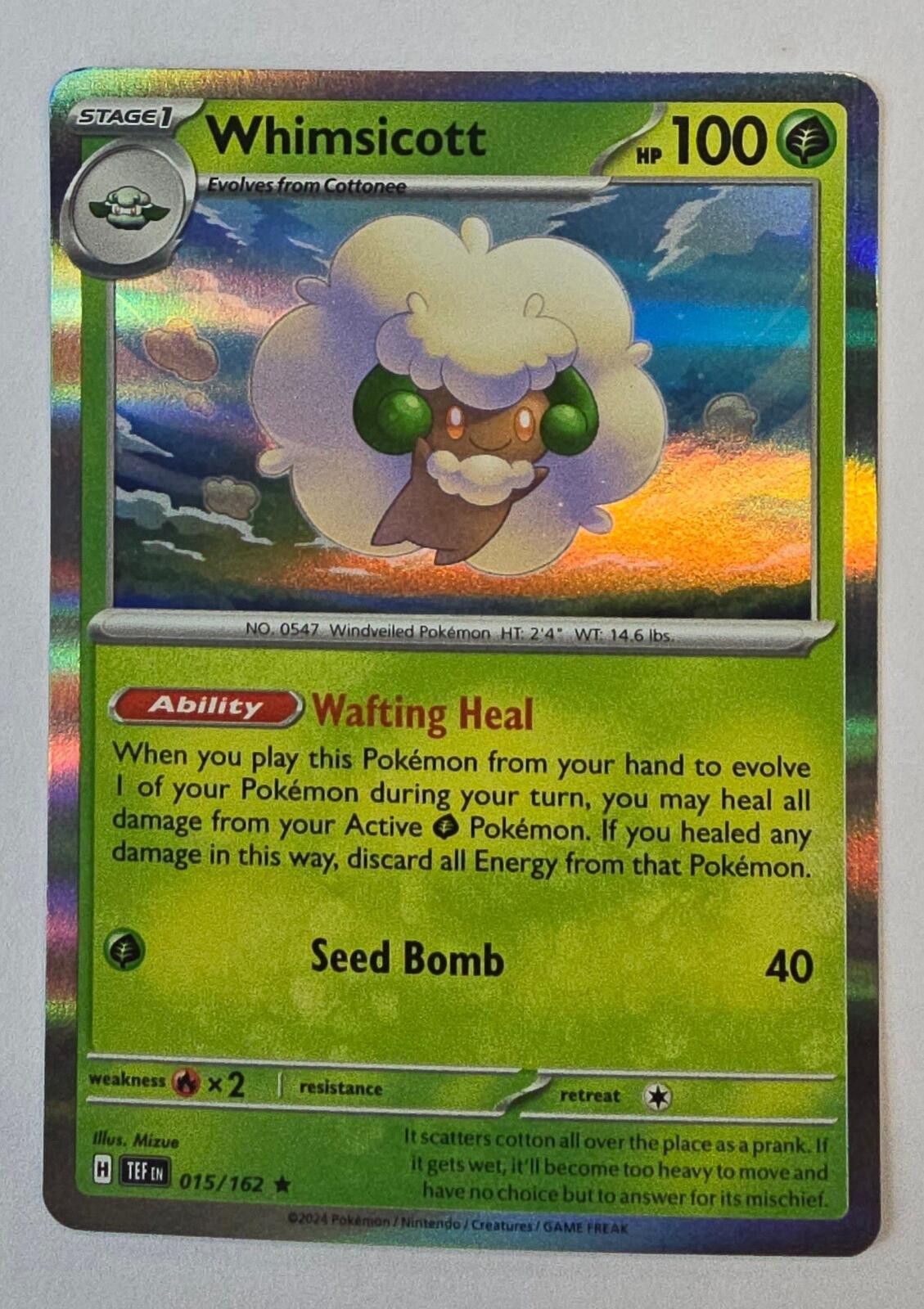 Pokemon Whimsicott Holo Rare (015/162) from Temporal Forces Size ONE SIZE - 1 Thumbnail