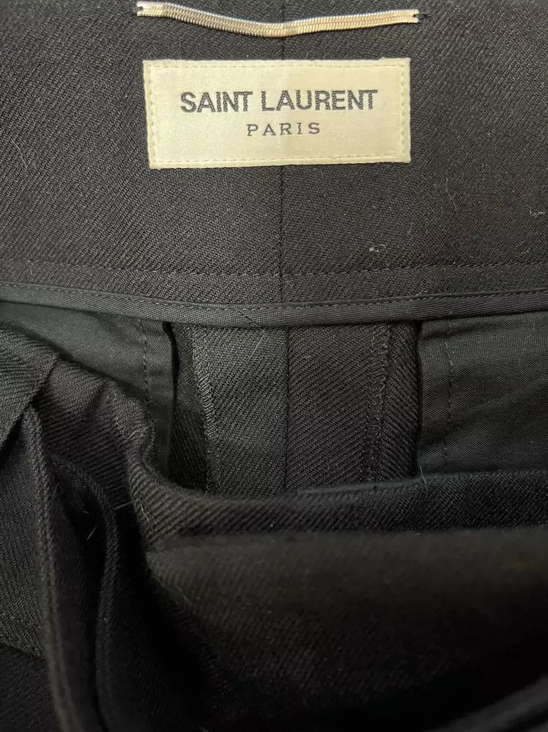 Yves Saint Laurent Yves Saint Laurent Saint Laurent Wool Trousers with Waistb Size US 44 / EU 60 - 3 Thumbnail