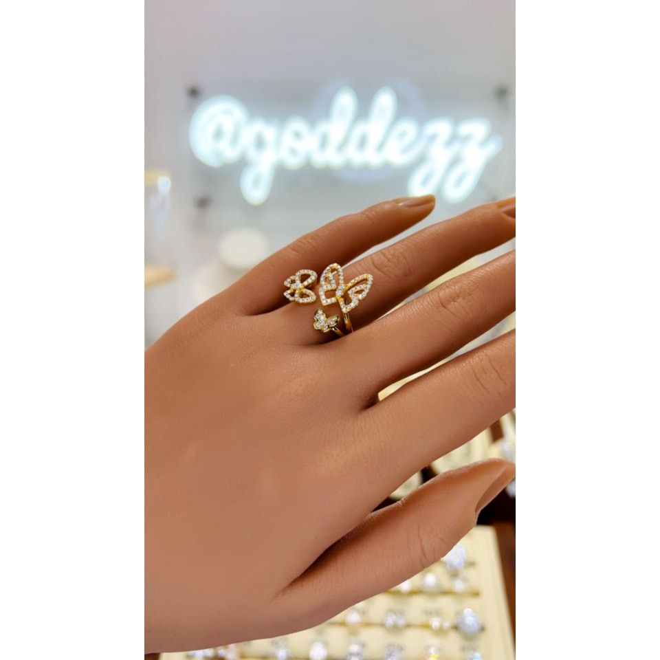 Other Triple Butterfly Moissanite Pavé Cocktail Ring Size ONE SIZE - 7 Thumbnail