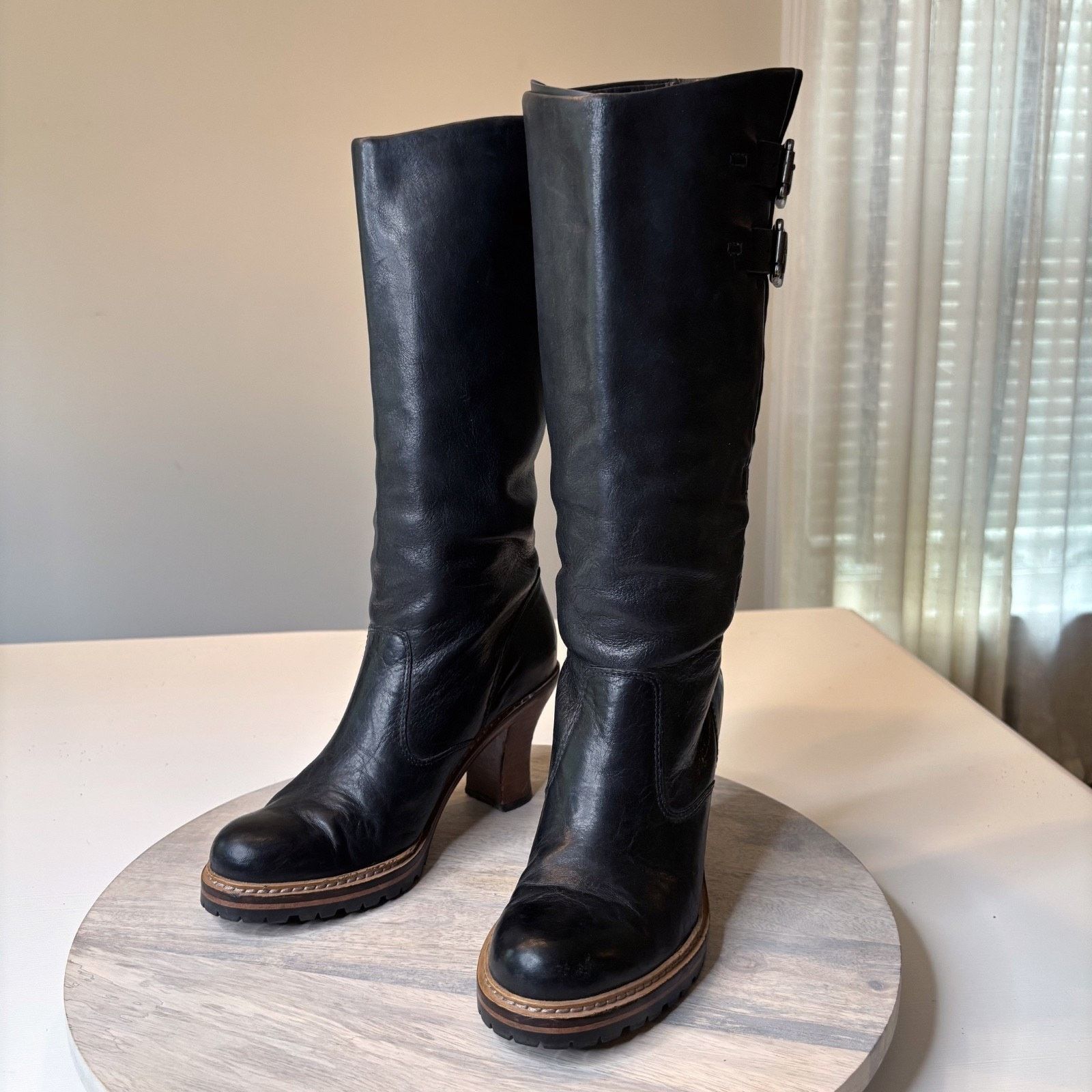 Frye Frye Mildred Engineer Leather Buckle Tall Boots Size 6.5 M Size US 6.5 / IT 36.5 - 4 Thumbnail