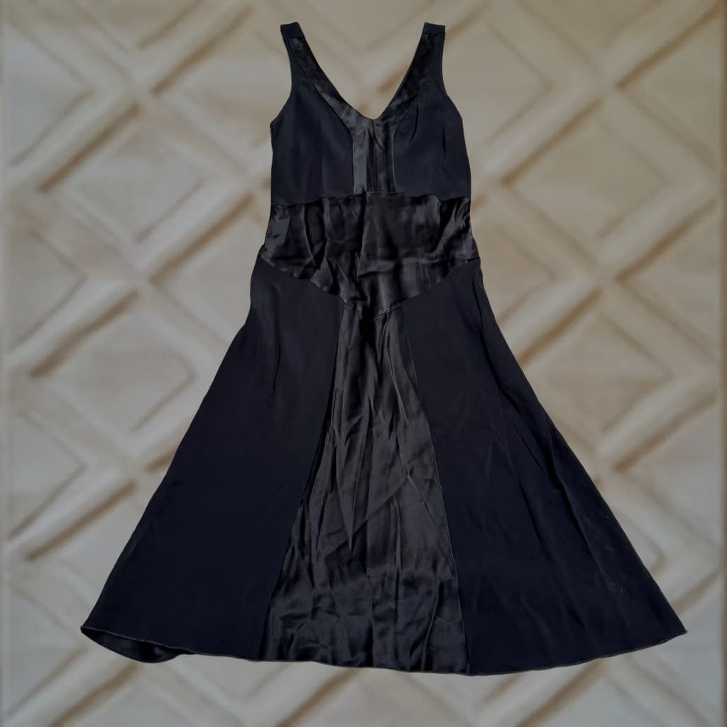 Bebe VINTAGE BeBe Midi Dress Womens Small Black Y2K A-Line Slip V-Neck Satin Size S / US 4 / IT 40 - 1 Thumbnail