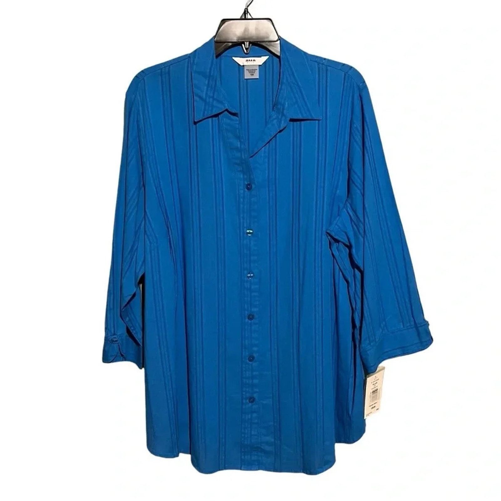 Other ALIA NWT Plus Sz 18W 3/4 Sleeve Button Front Career Shirt Size XXL / US 16-18 / IT 52-54 - 1 Thumbnail