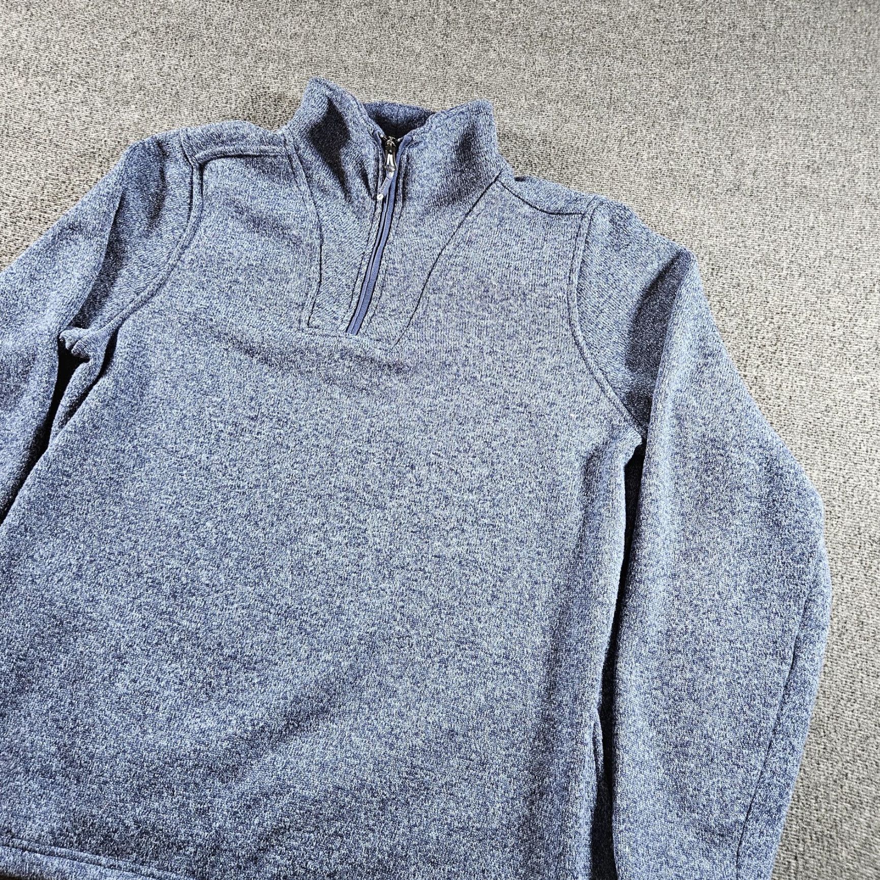 Orvis Orvis Sweater Pullover Mens Large Blue Fleece Quarter Zip Mock Neck 1/4 Zip Solid Knit Logo Outdoor Size US L / EU 52-54 / 3 - 3 Thumbnail