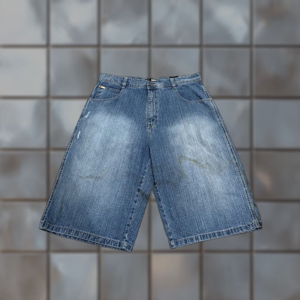 Southpole VINTAGE Southpole Jorts Men 42X16 Denim Shorts Baggy Loose Y2K 90s Grunge Hip Hop Blue 5-Pocket Relaxed Jeans Casual Summer Spring Fall Mens Size US 42 / EU 58 - 1 Thumbnail
