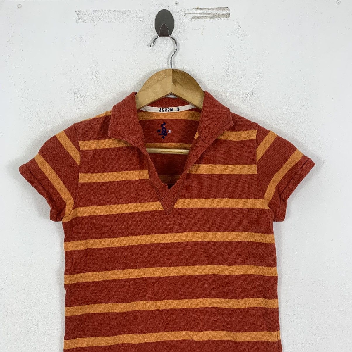 45rpm Vintage 45RPM 45 Rpm Japanese Brand Stripes Collar Tshirt Size S / US 4 / IT 40 - 3 Thumbnail
