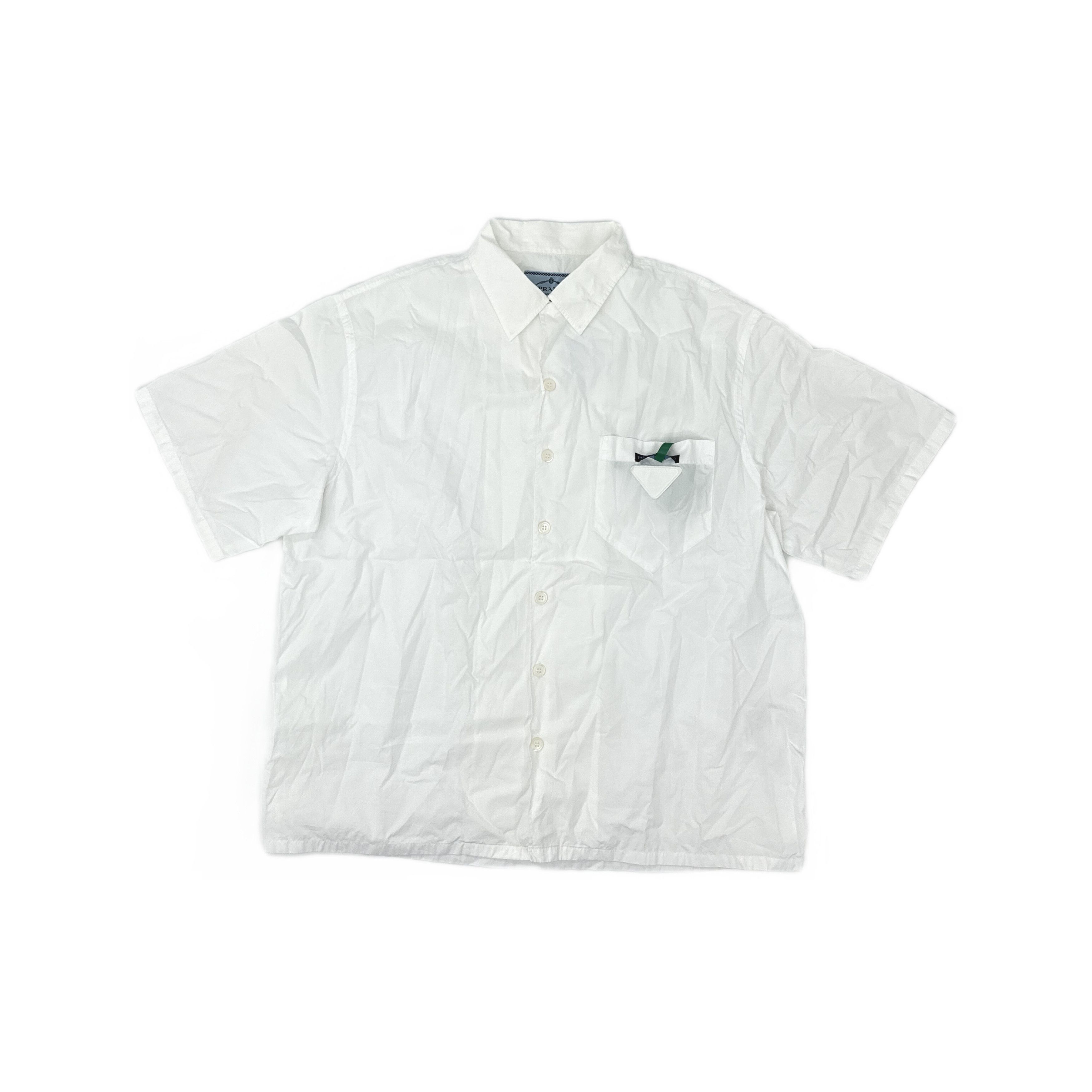 Prada Prada Cotton Triangle Logo Shirt Size XXL Size US XXL / EU 58 / 5 - 1 Thumbnail