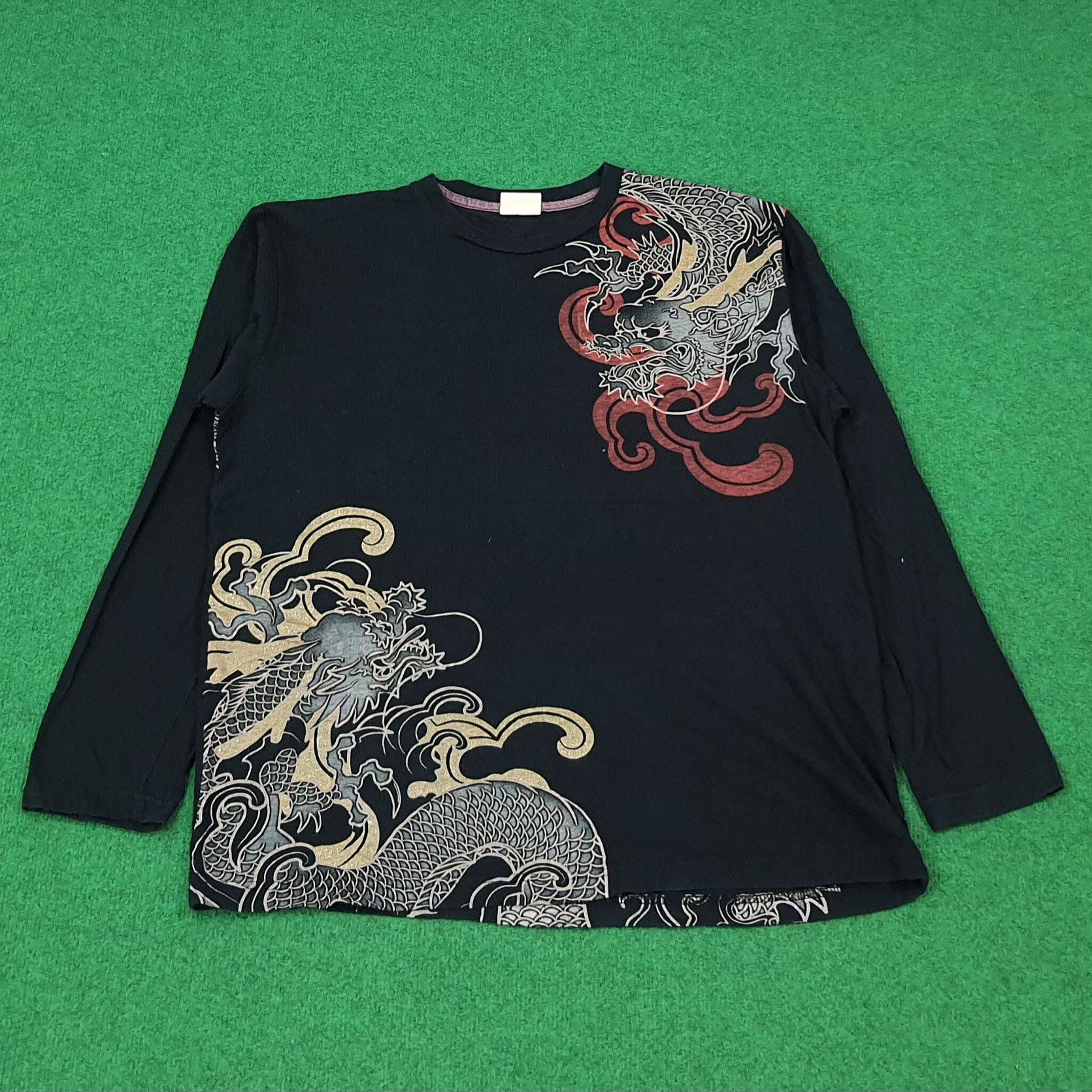 Japanese Brand Vintage Strange Heaven Dragon Tattoo Style Tshirt C276N14 Size US L / EU 52-54 / 3 - 3 Thumbnail