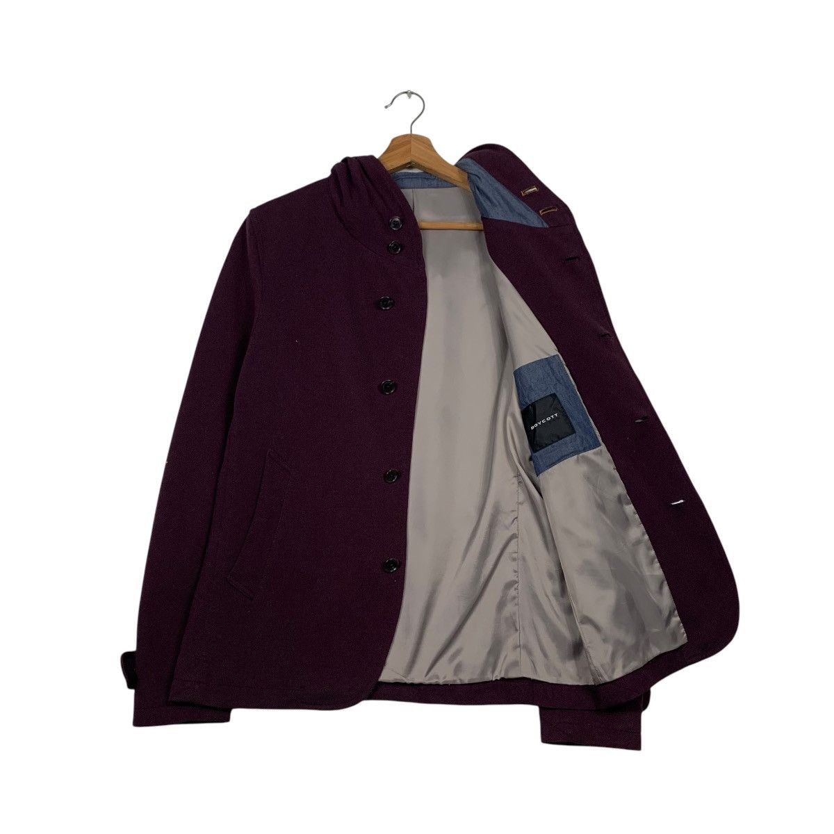 Boycott BOYCOTT Maroon Hooded Casual Jacket #2274-C101 Size US S / EU 44-46 / 1 - 10 Thumbnail