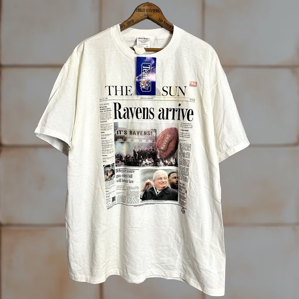 NFL VINTAGE 1996 Baltimore Ravens T Shirt XL Graphic Print USA 90s Mens Size US XL / EU 56 / 4 - 1 Thumbnail