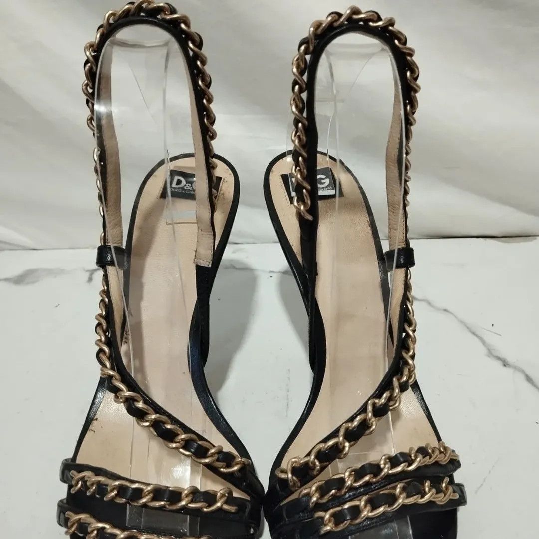 Dolce & Gabbana Dolce & Gabbana Black Chain Heels Size US 6.5 / IT 36.5 - 3 Thumbnail