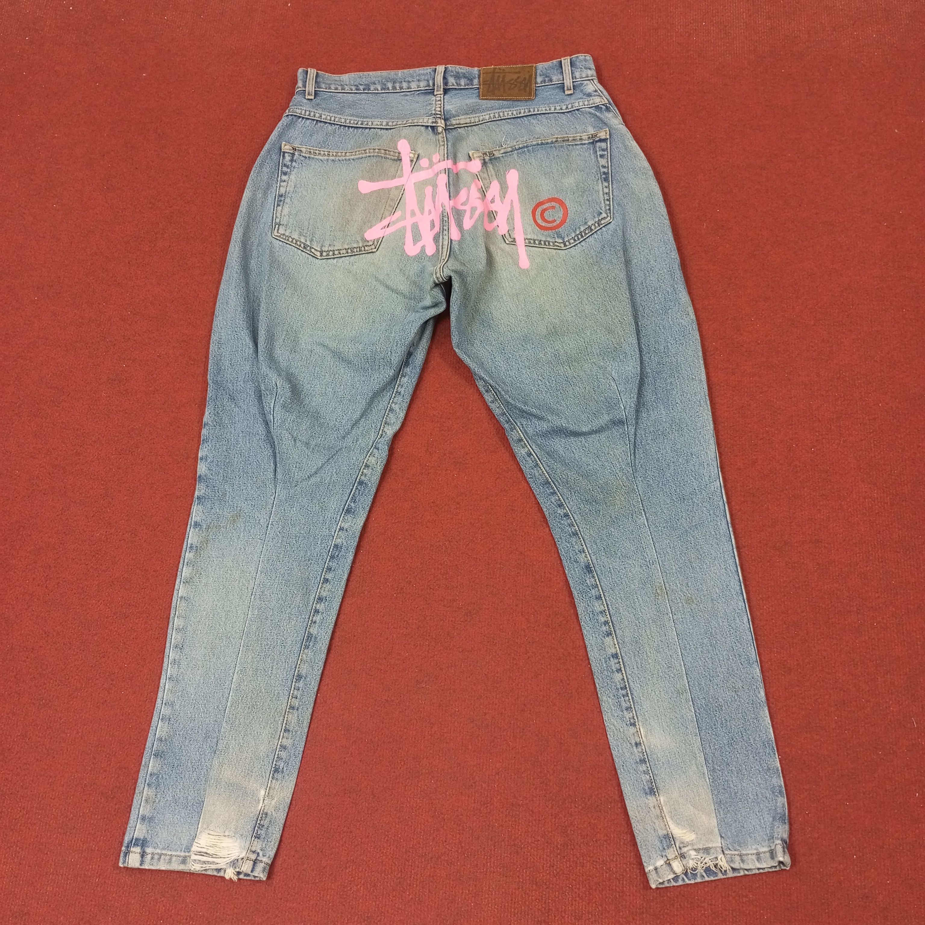 Stussy × Vintage Stussy Made In USA Streetwear Custom Art Jeans c217n28 Size US 32 / EU 48 - 1 Thumbnail