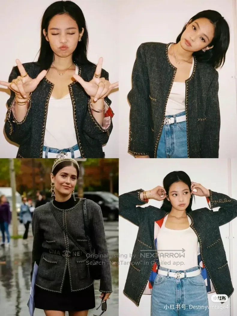 Chanel Chanel 19 Autumn and Winter Preview Series Grey Chain Jack Size S / US 4 / IT 40 - 4 Thumbnail