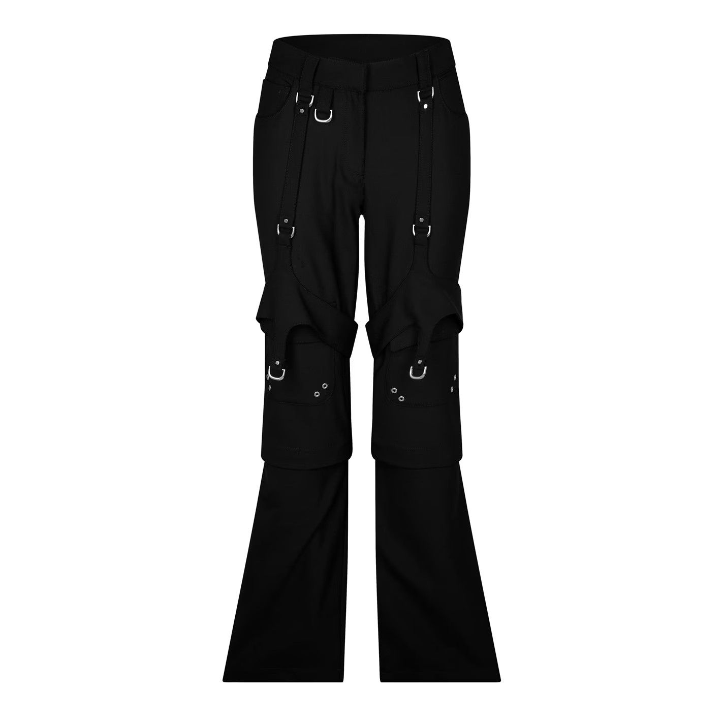 Off-White o1g2r1mq1224 Belted Cargo Trousers in Black Size 25" / US 0 / IT 36 - 1 Thumbnail