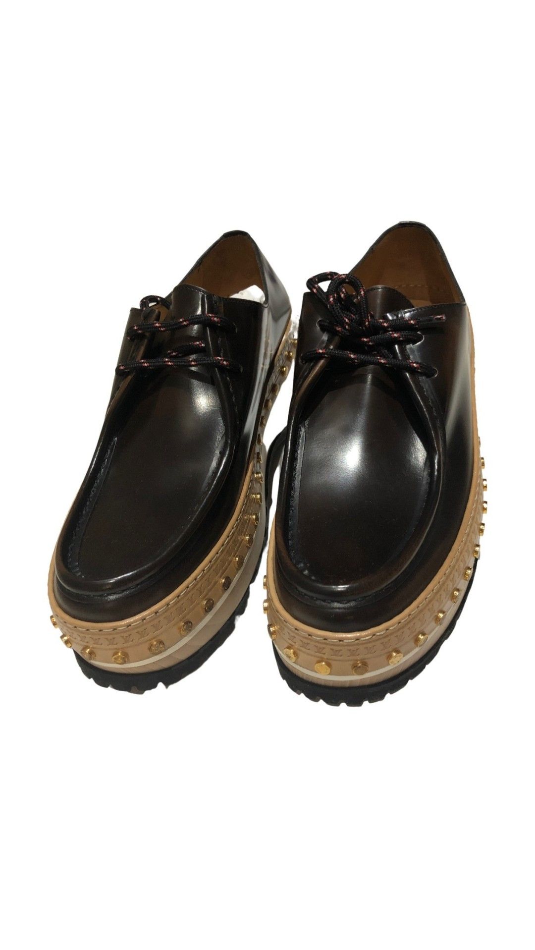 image of Louis Vuitton Runway Shoes Clogs Platform in Brown Black, Men's (Size 8)