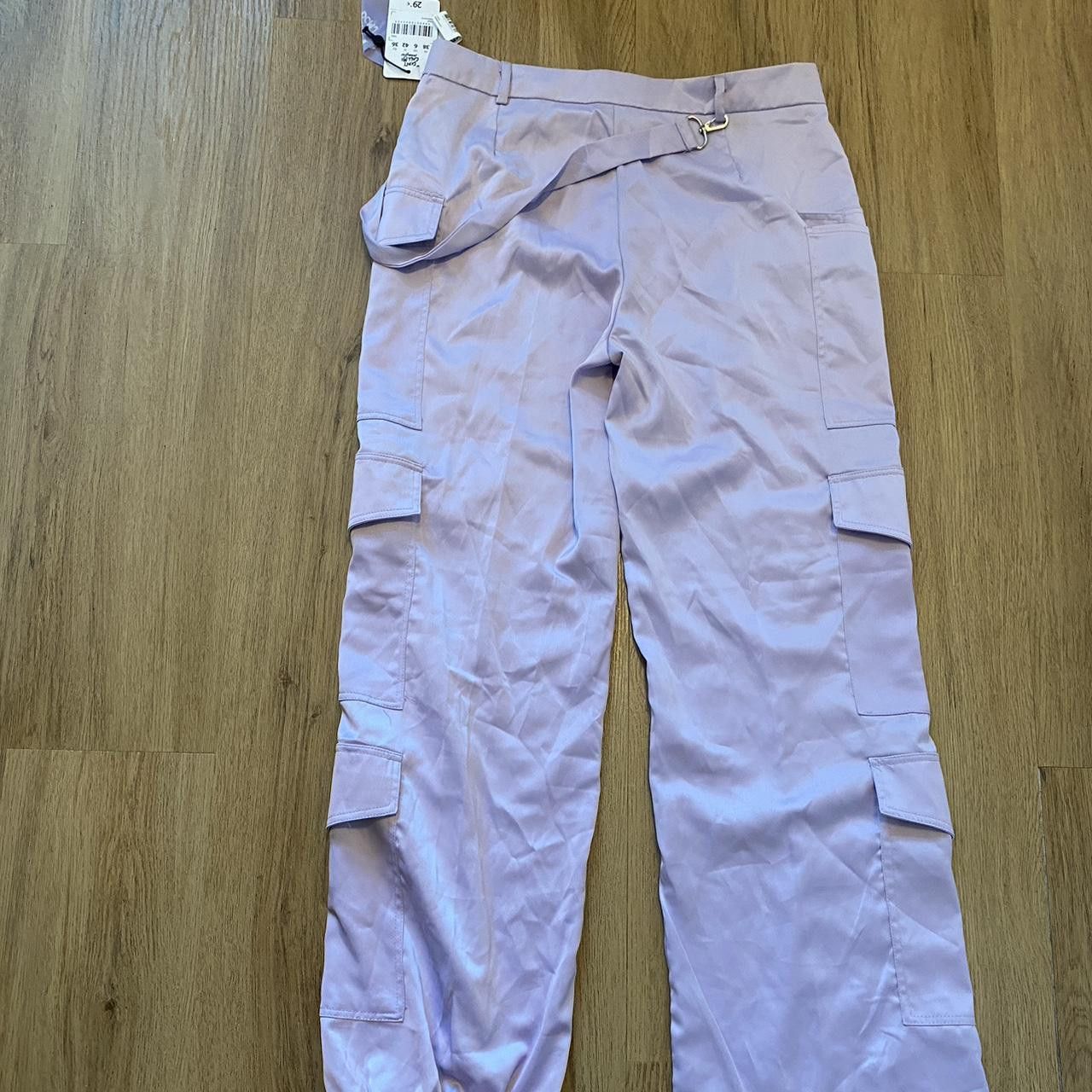 Jennifer Lopez Lilac cargo trousers with buckles and pockets - Size US 30 / EU 46 - 2 Thumbnail