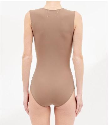 Maison Margiela o1w1db11225 Sleeveless Bodysuit in Beige Size S / US 4 / IT 40 - 3 Thumbnail