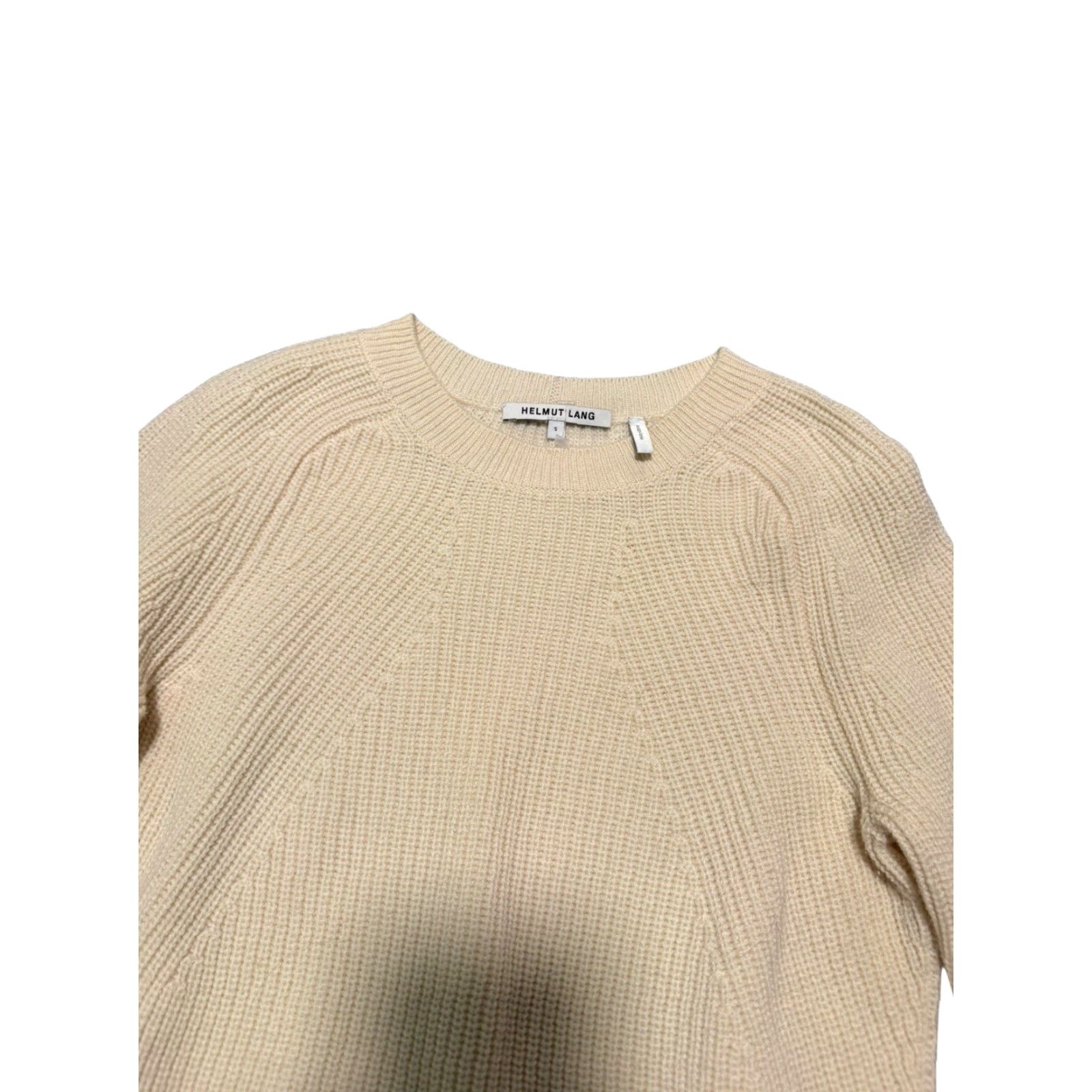 Helmut Lang HELMUT LANG Ribbed Wool Cashmere Sweater Ivory Shaker Knit Pullover Size Small Size S / US 4 / IT 40 - 3 Thumbnail