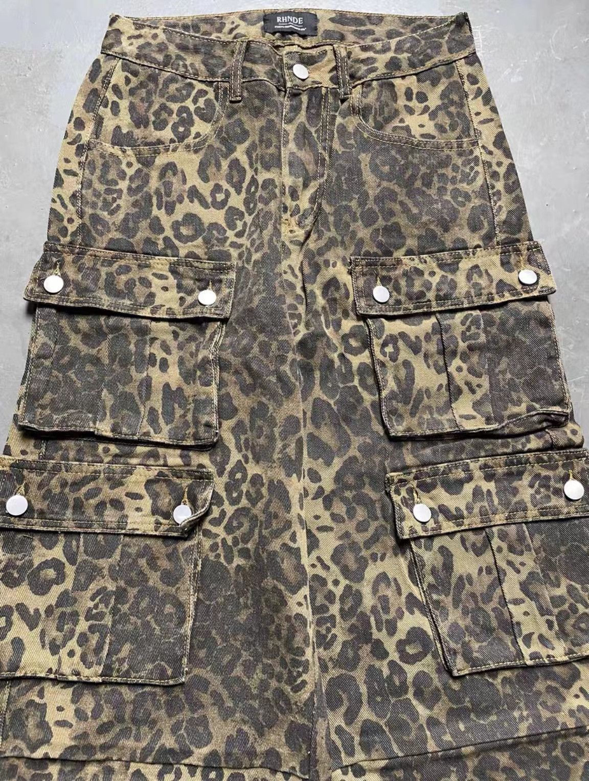 Japanese Brand × Jean Leopard Print Multi-Pocket Vintage Street Workwear Trousers Size US 30 / EU 46 - 5 Thumbnail