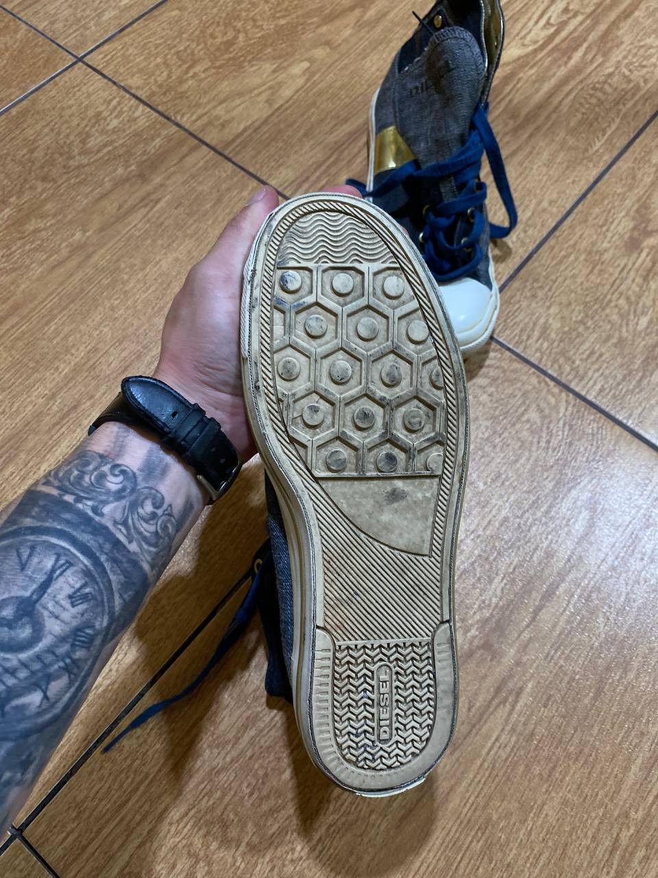 Diesel Y2K Vintage Diesel High Sneakers Streetwear Denim Rare Style Size US 10 / IT 40 - 12 Thumbnail