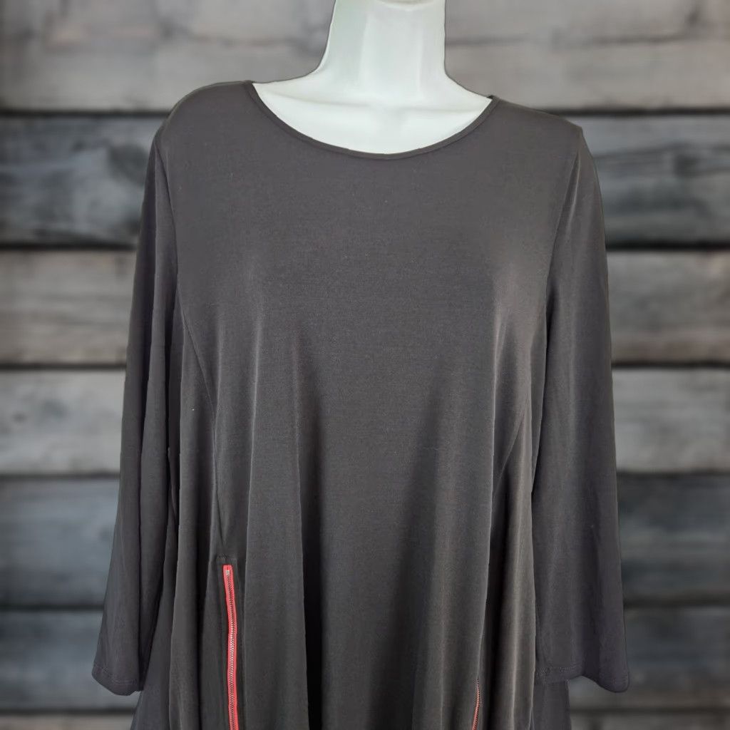 Vintage VINTAGE IC by Connie K Womens Blouse L Black Red Zipper Detail Size L / US 10 / IT 46 - 1 Thumbnail