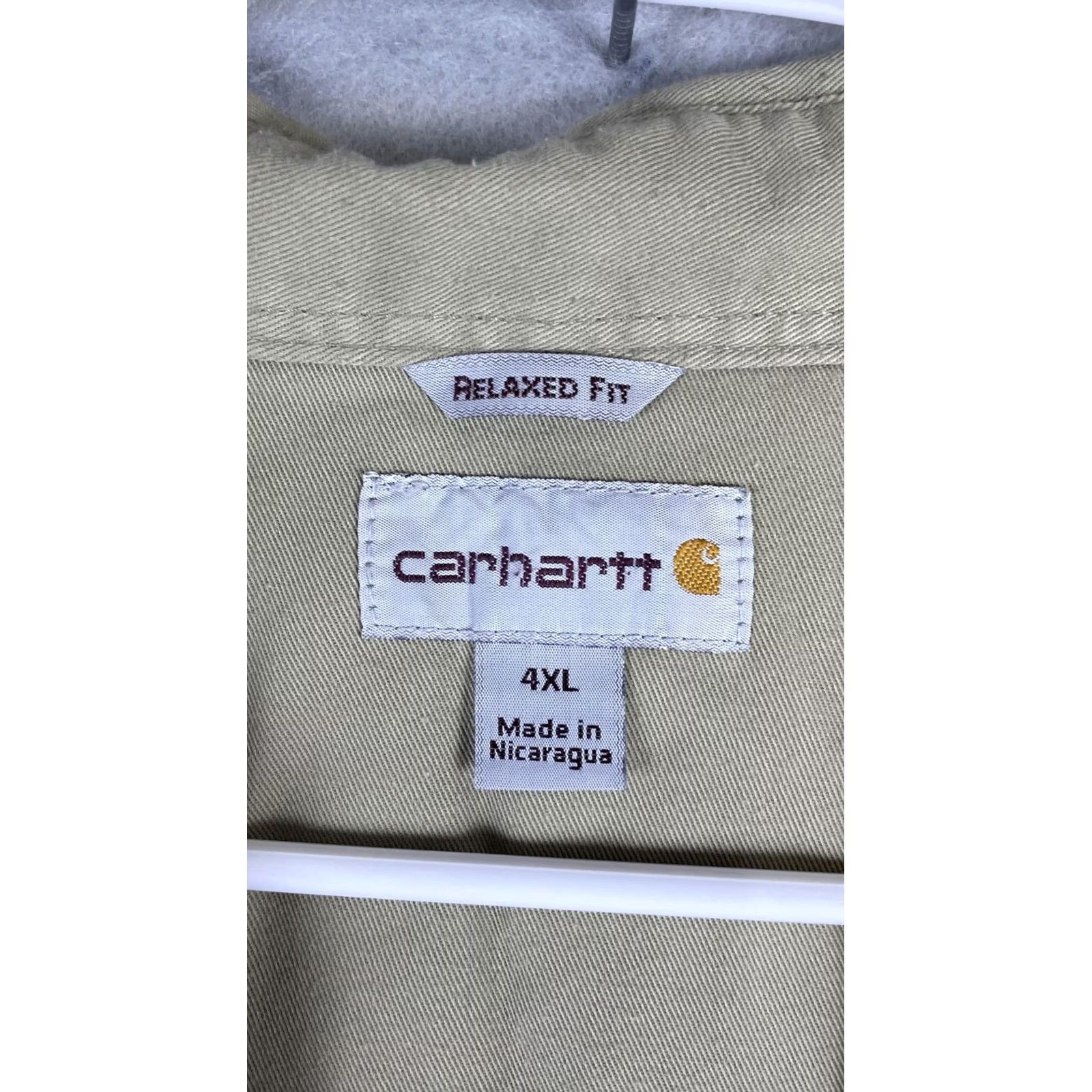 Carhartt Carhartt Shirt Mens Big 4XL Beige Solid Short Sleeve Button Twill Workwear Size US XXL / EU 58 / 5 - 5 Thumbnail