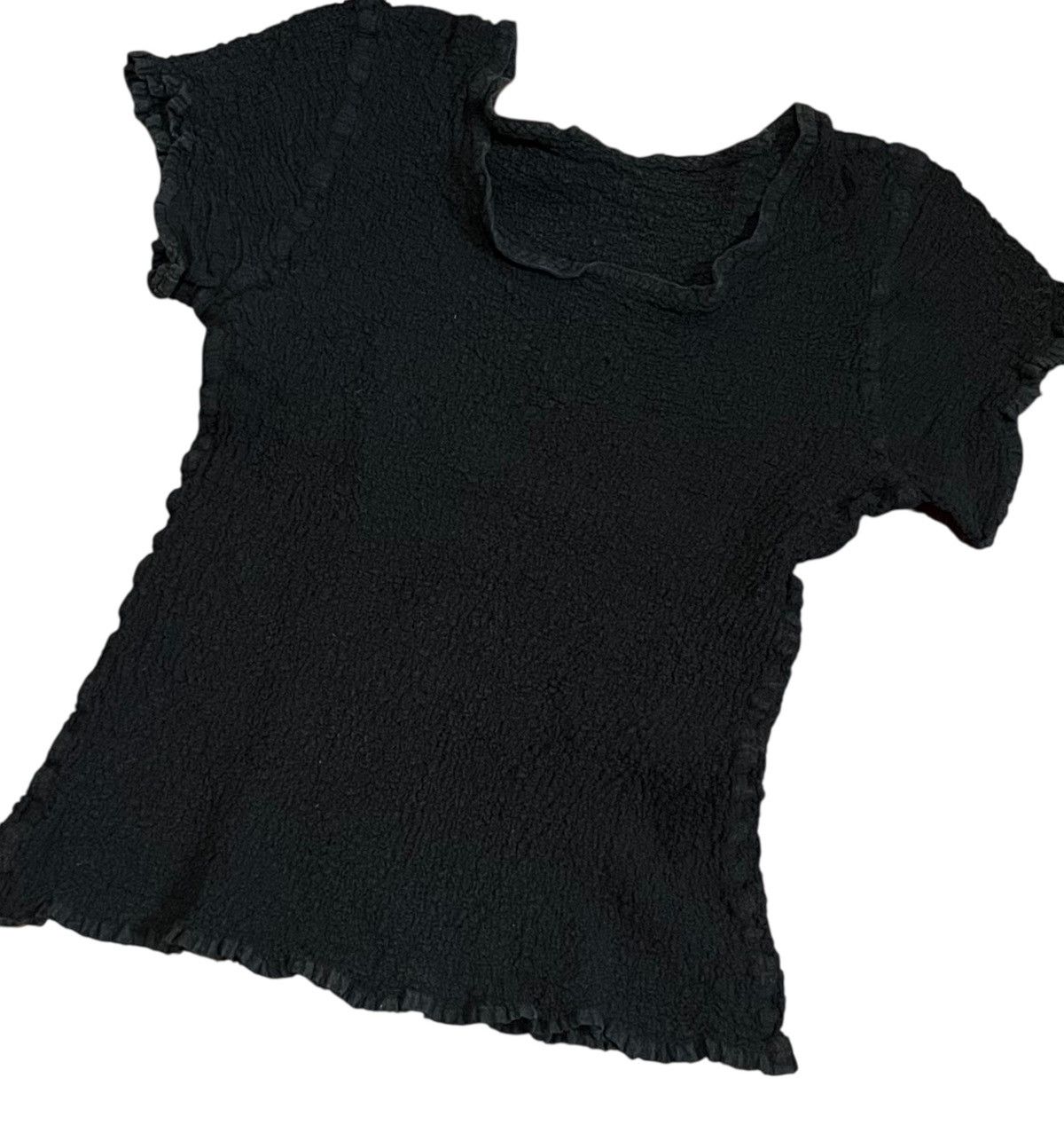 Issey Miyake TAX FREE 🇺🇸 issey miyake me pleated wrinkled black tee Size S / US 4 / IT 40 - 2 Thumbnail