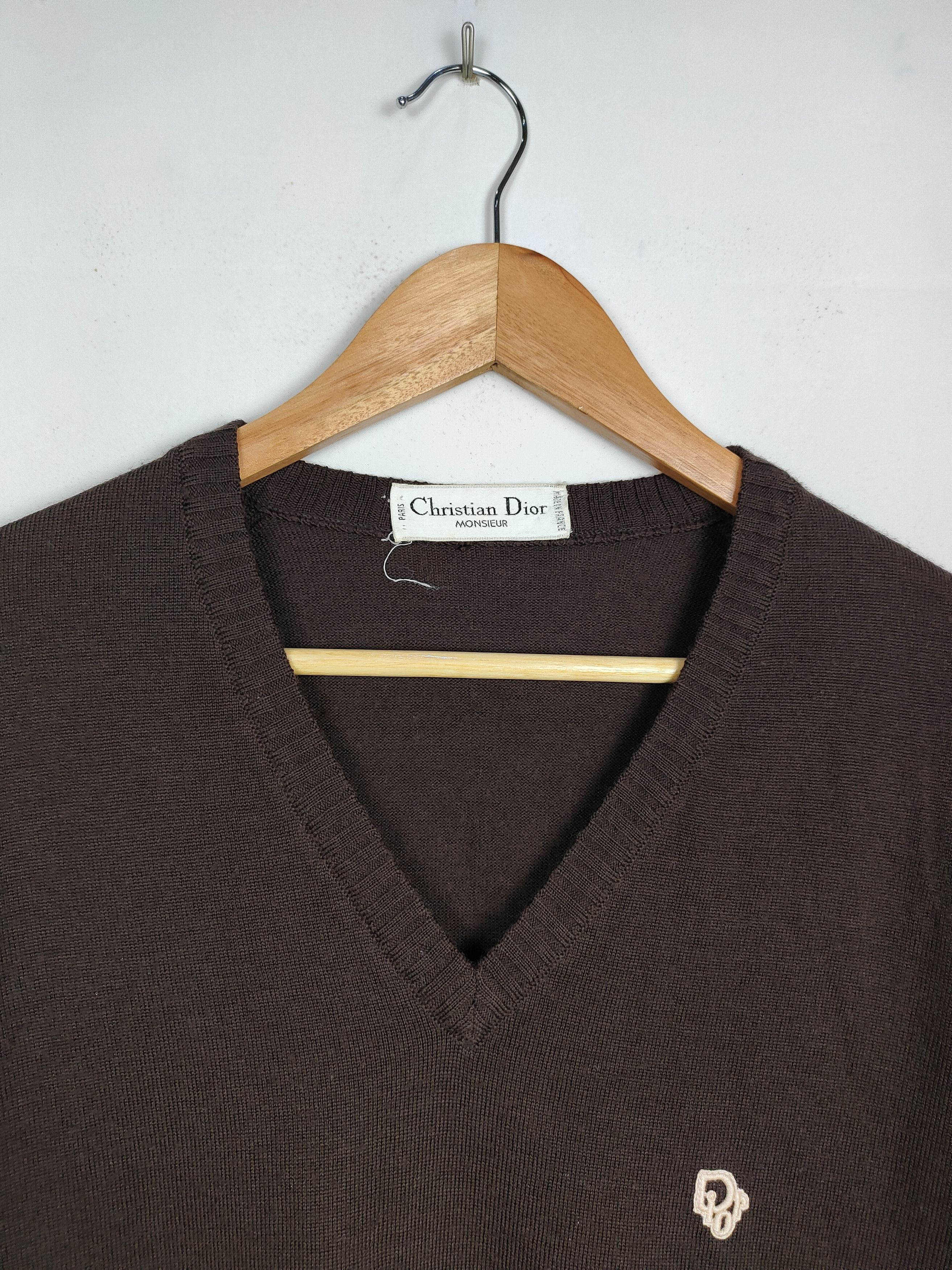 Christian Dior Monsieur Christian Dior Monsieur V-neck Knitwear Sweater Size M / US 6-8 / IT 42-44 - 2 Thumbnail