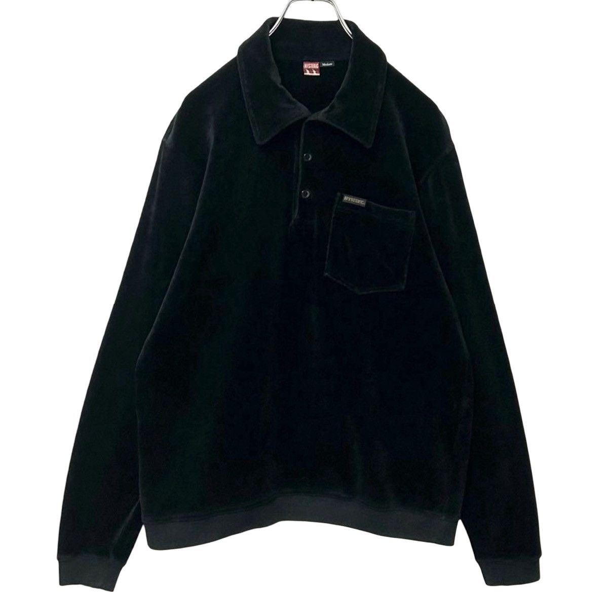Hysteric Glamour Hysteric Glamour Velour Polo Shirt - Black Size US M / EU 48-50 / 2 - 2 Thumbnail
