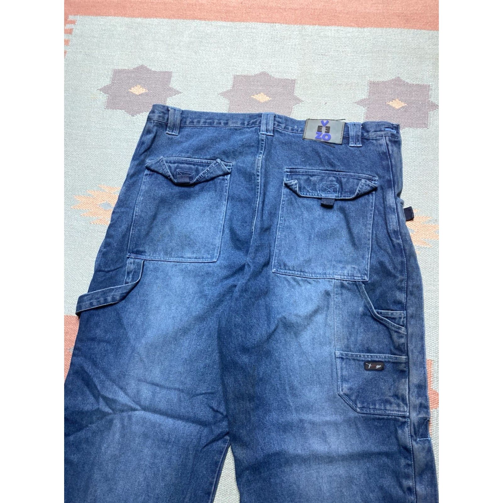 JNCO VINTAGE Jeans Men's 38x32 Blue Wide-Leg Hip Hop JNCO Style Baggy Carpenter Skater 90s 2000s Era Jeans with Zippers Side Size US 38 / EU 54 - 3 Thumbnail