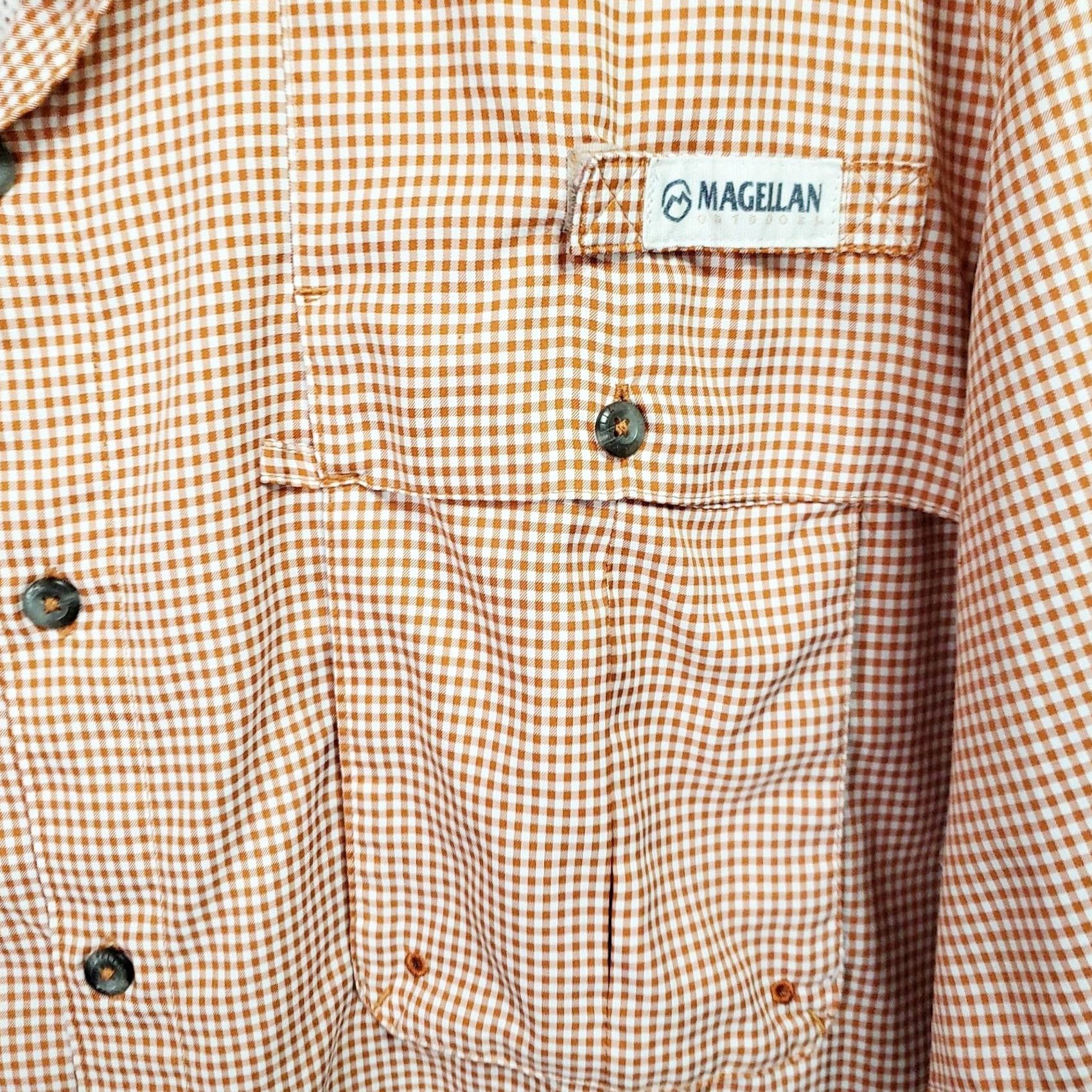 Vintage Magellan Outdoors Shirt Men’s 2XL Orange Plaid Fish Gear Angler Fit Mag Wick SS Size US XXL / EU 58 / 5 - 4 Thumbnail