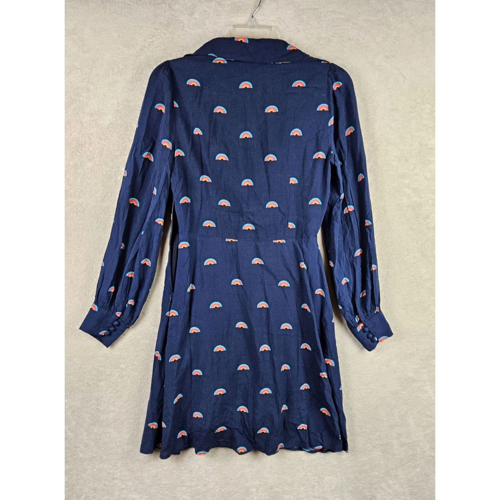 Rainbow Joanie Dress Women Long Sleeve Rainbow EcoVero Size 4 Colorful Fit & Flare Short Length 36" Multicolor NWT Size S / US 4 / IT 40 - 3 Thumbnail