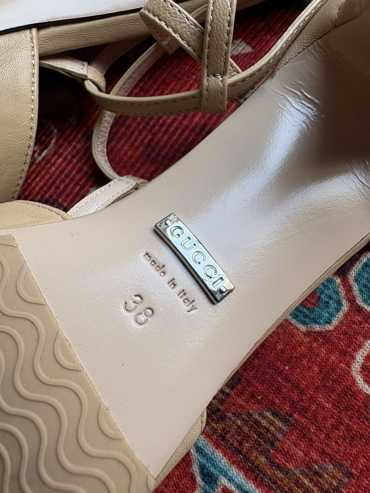 Gucci GUCCI Marmont T-Strap Leather Pumps Size US 8 / IT 38 - 9 Thumbnail