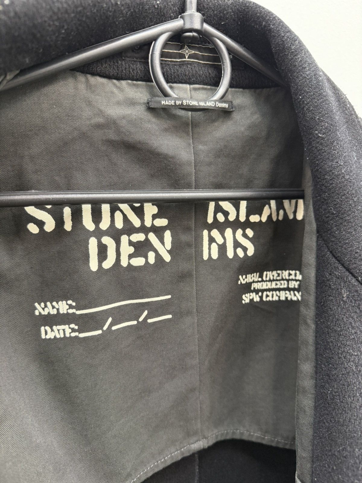 Stone Island Vintage Stone Island Denims Wool Coat Jacket Size US XL / EU 56 / 4 - 6 Thumbnail